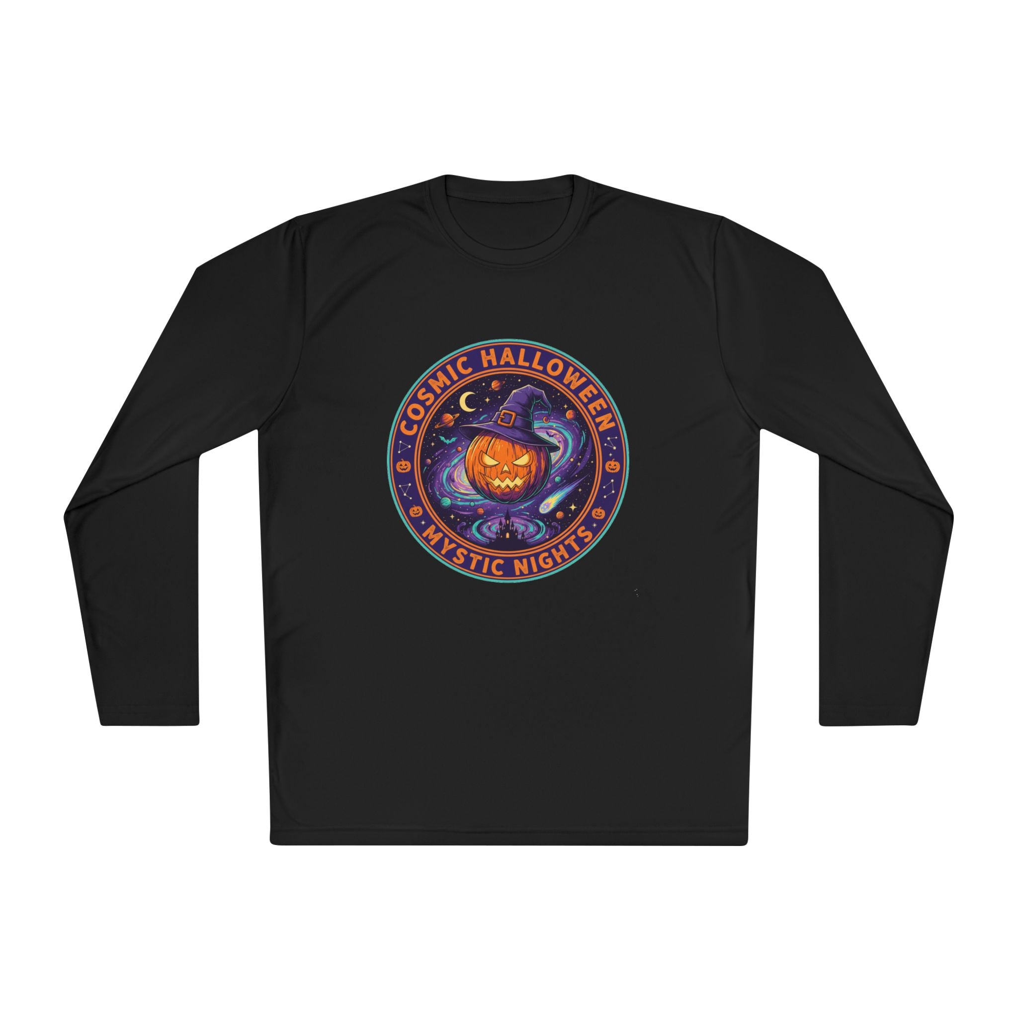 Cosmic Halloween Unisex Long Sleeve Tee, Halloween Shirt, Fall Fashion, Festival Outfit, Spooky Events, Seasonal Apparel, Gift Idea