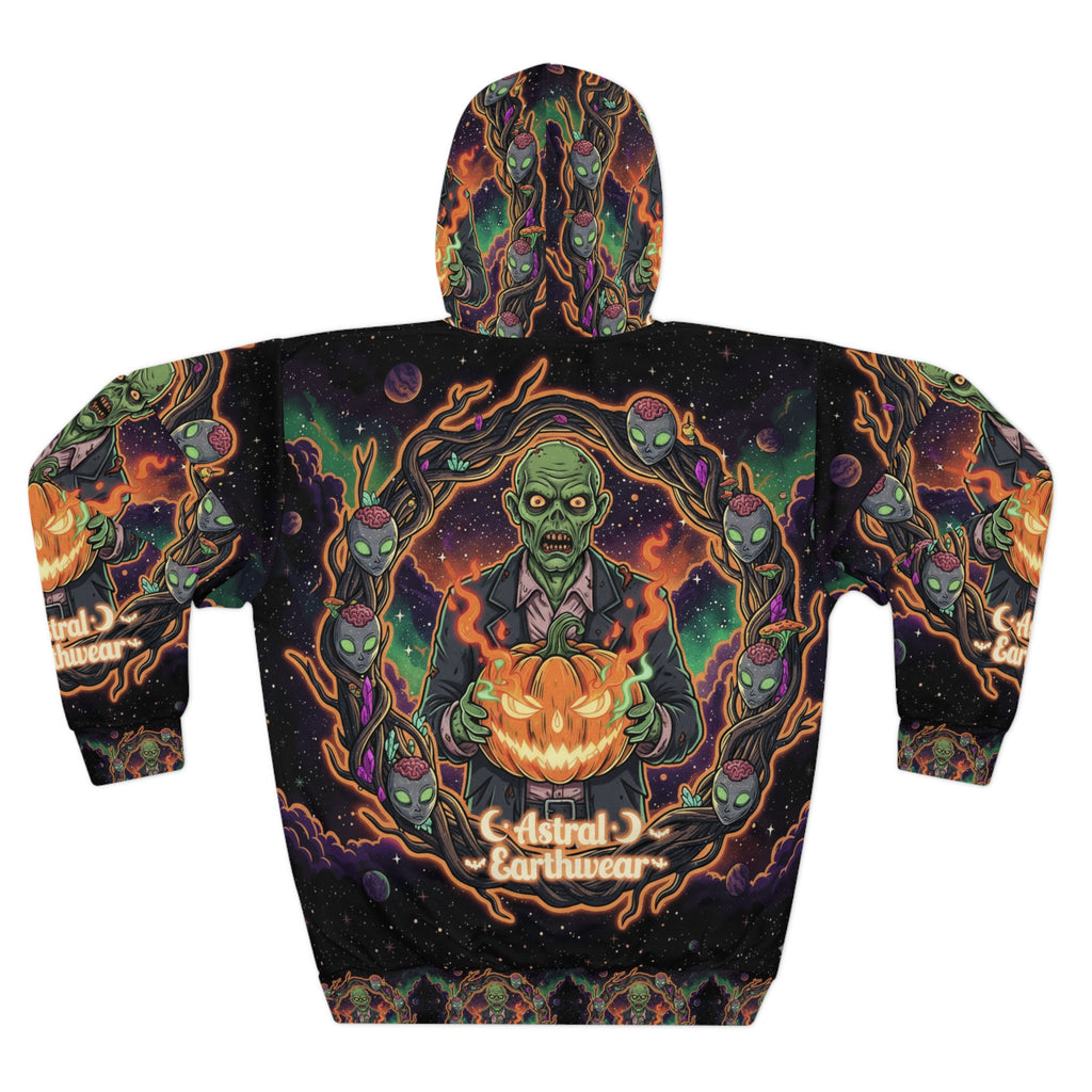 Spooky Alien Themed Unisex Pullover Hoodie, Halloween Apparel, Outer Space Fashion, Labyrinth Graphic Hoodie, Gift for Sci-Fi Lovers