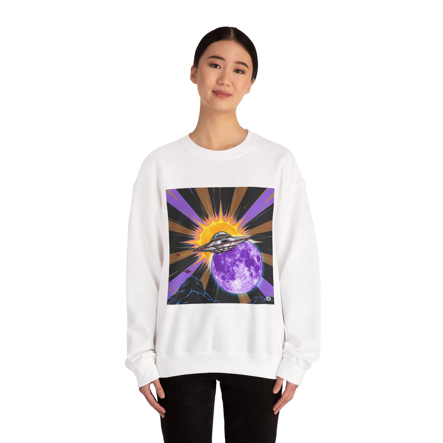 Cosmic Vibes Crewneck Sweatshirt, UFO Graphic Sweatshirt, Unisex Space Sweatshirt, Retro Astronaut Apparel, Gifts for Space Lovers, [...]