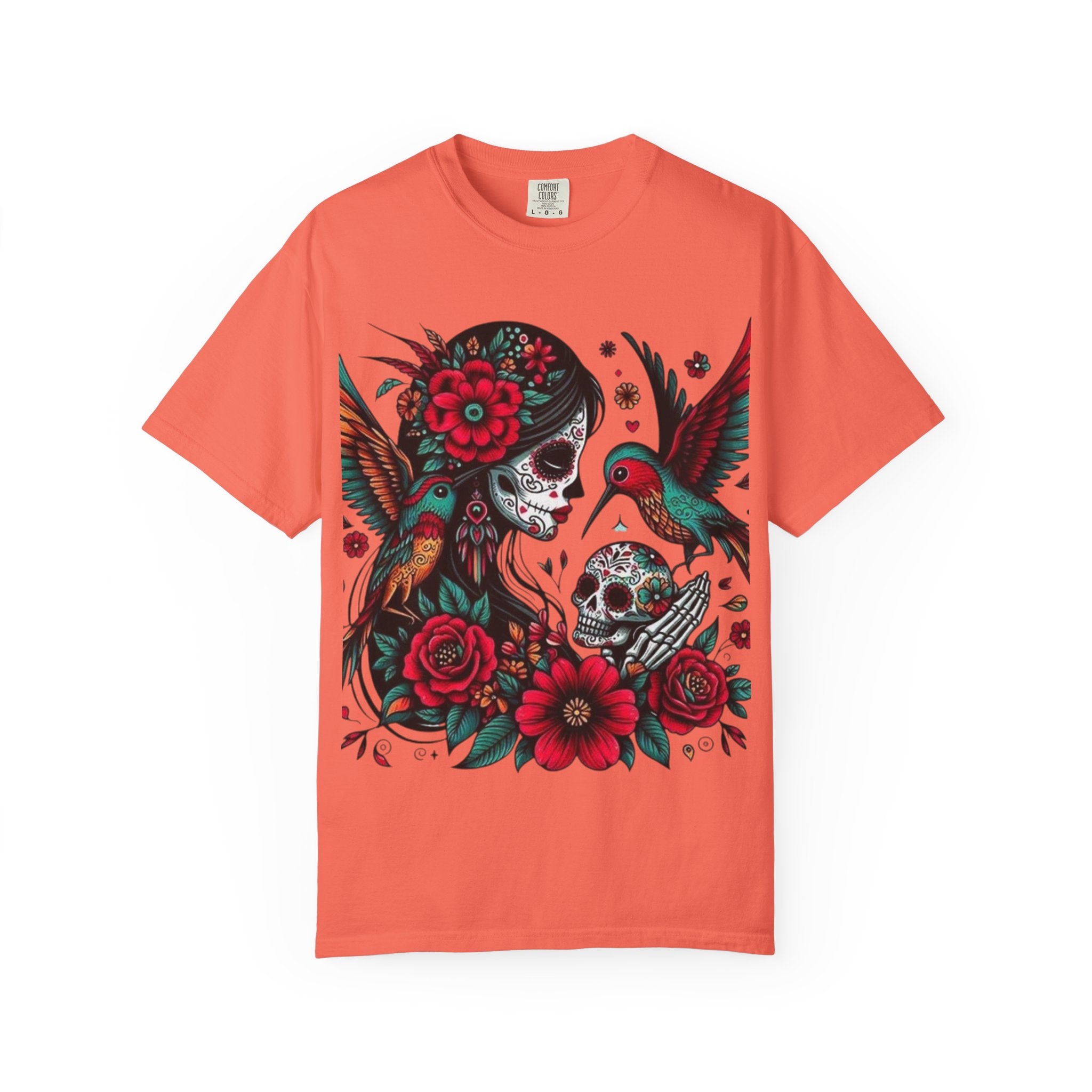 Sugar Skull Floral Unisex T-Shirt - Vibrant Day of the Dead Design