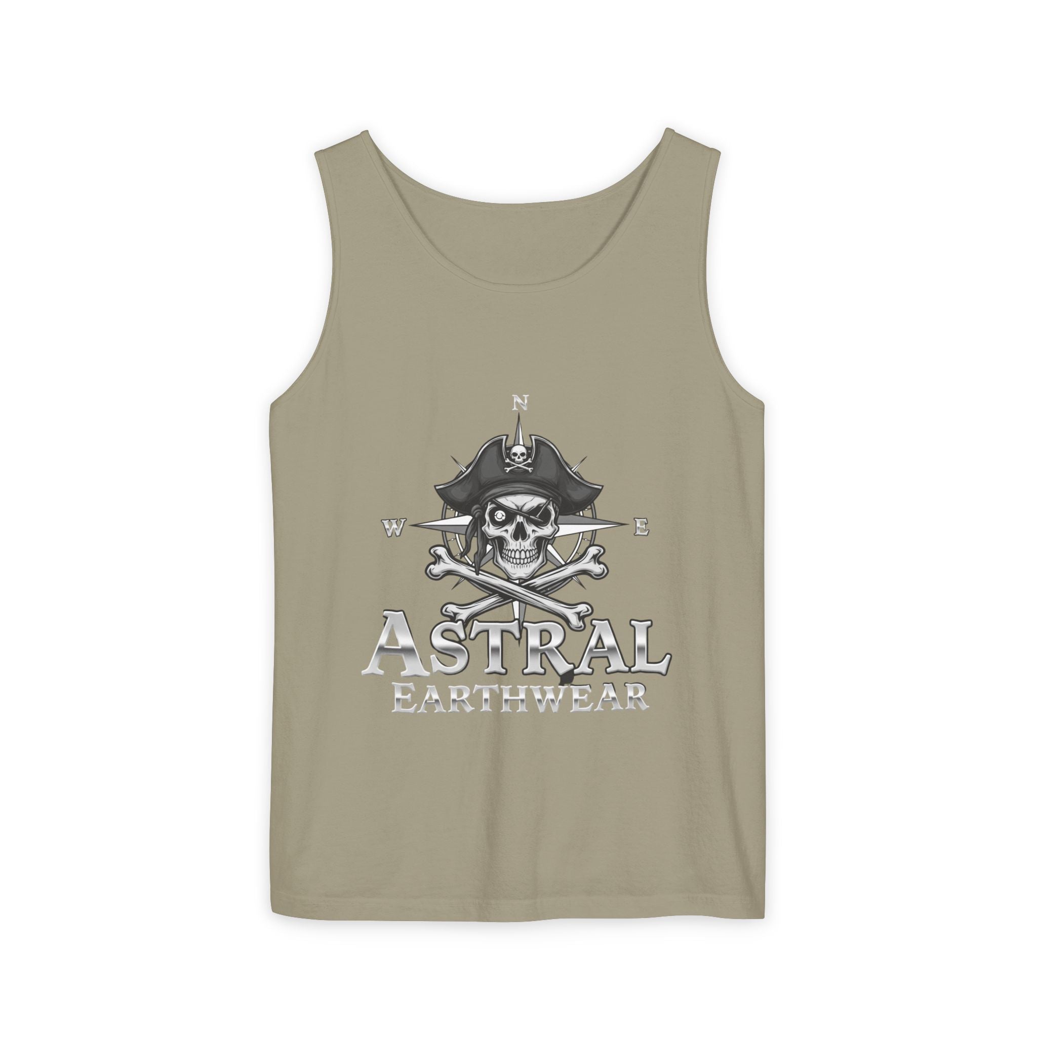 Pirate-Themed Unisex Tank Top | Casual Summer Wear, Beachwear, Gift for Adventurers, Festival Outfit, Astral Earthwear