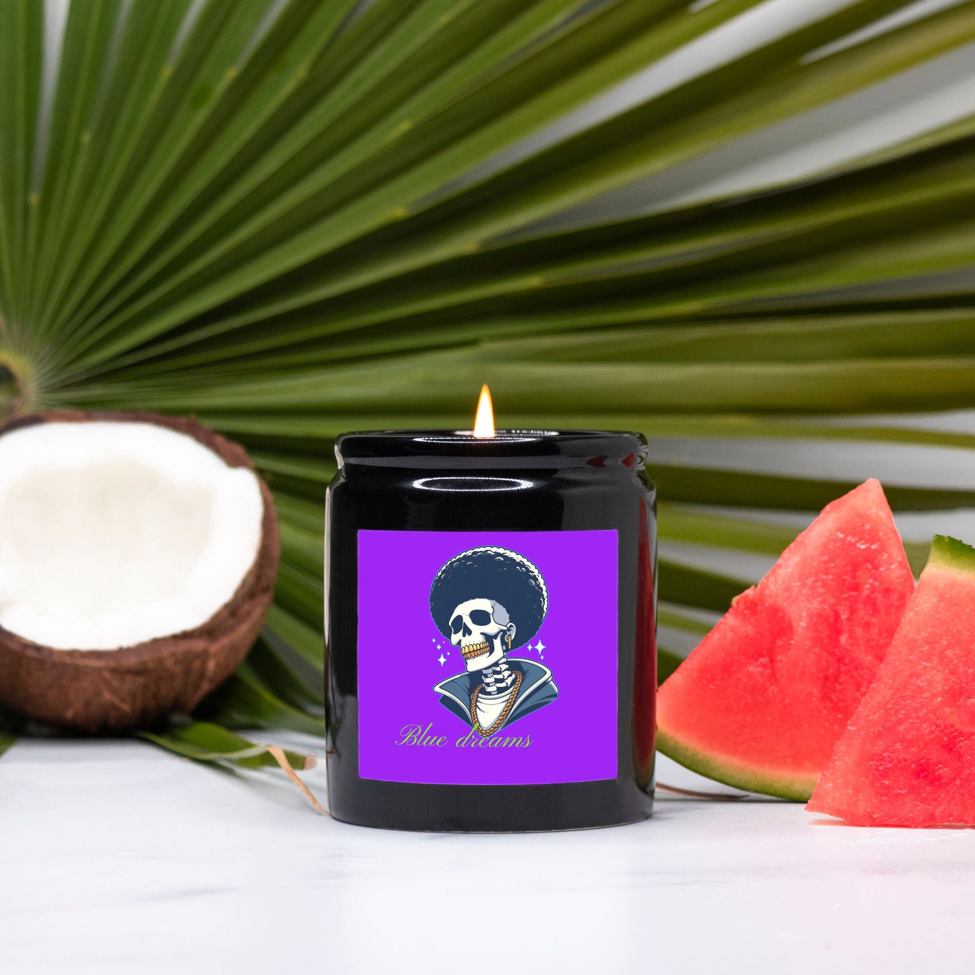 Candle Ceramic 8oz (Black)