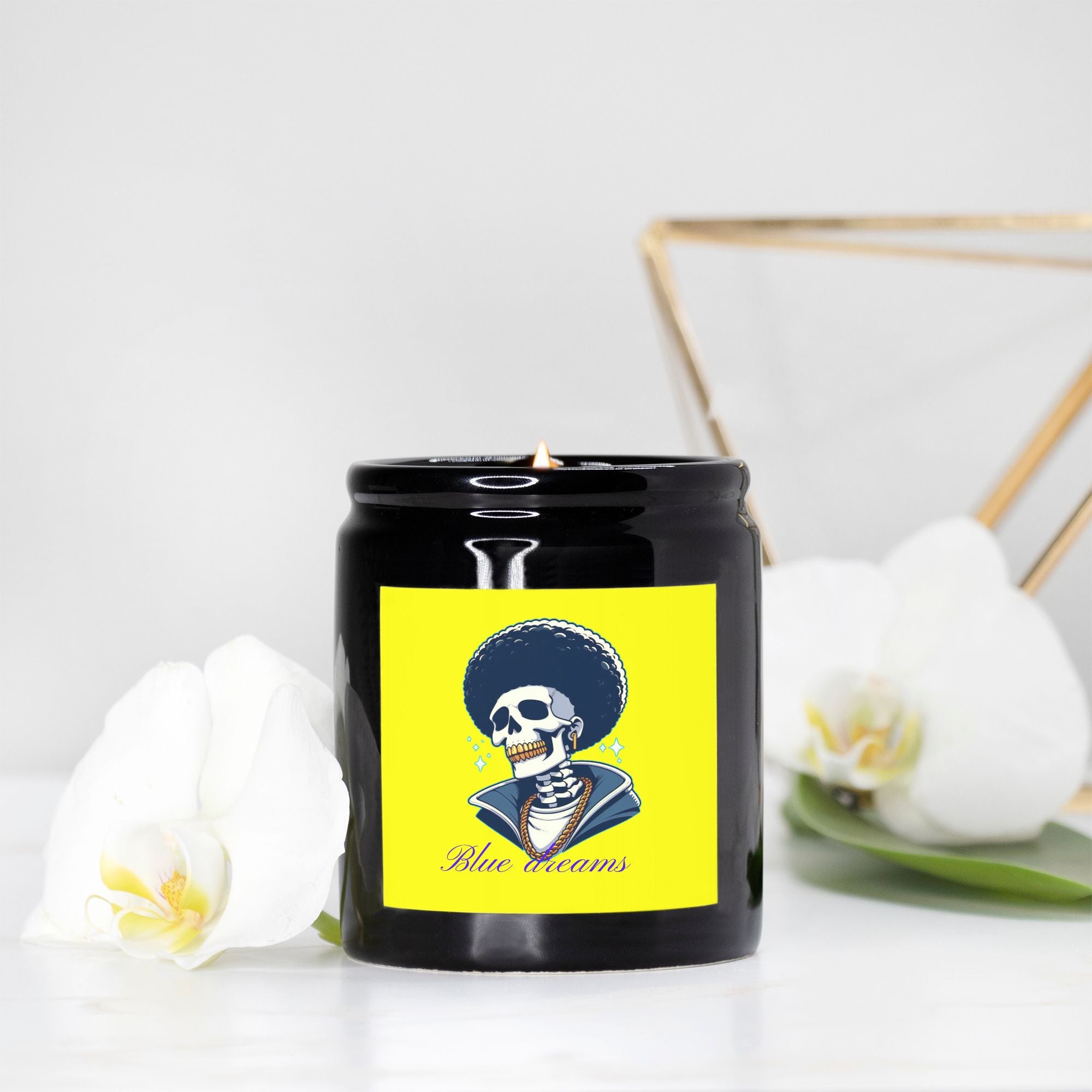Candle Ceramic 8oz (Black)