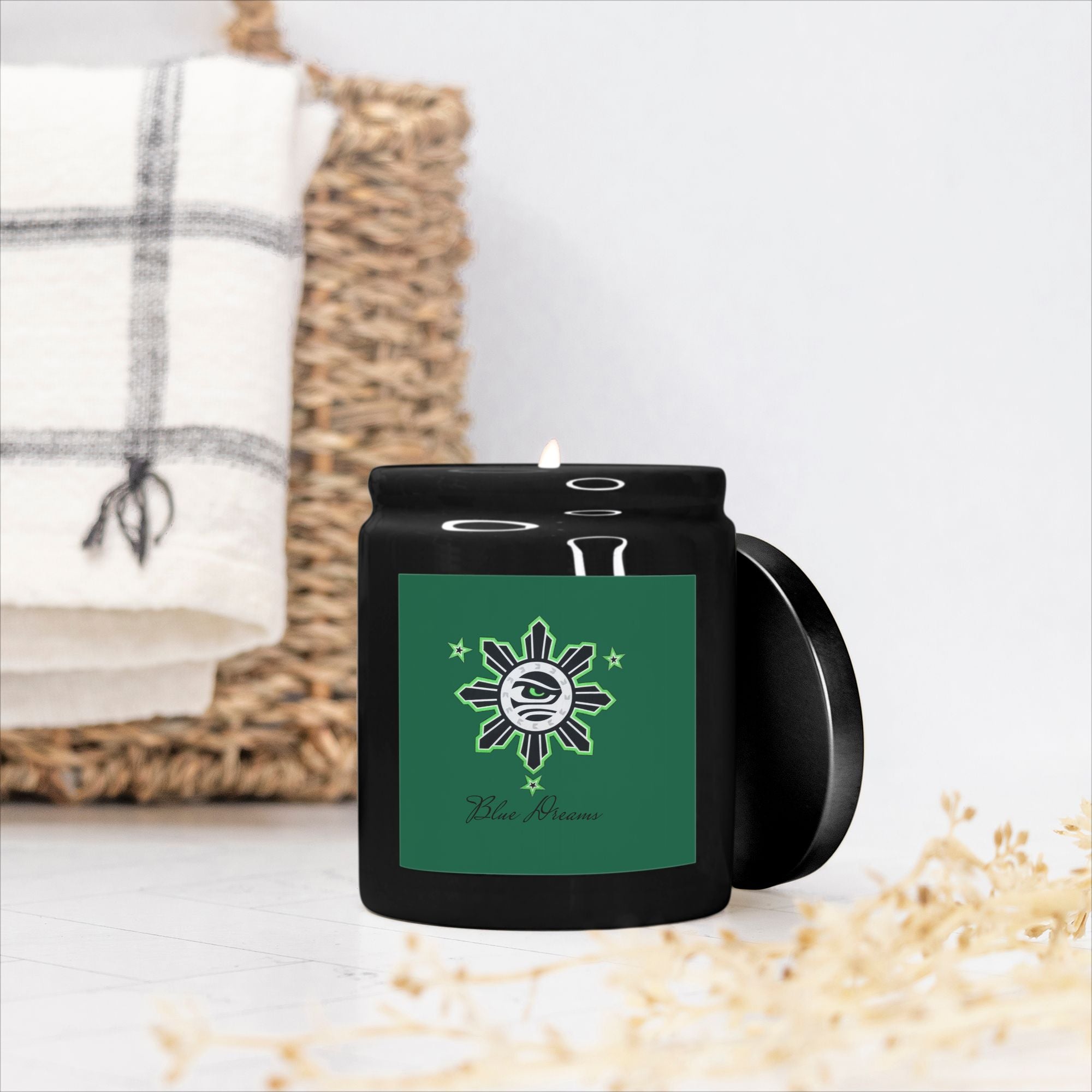 Candle Ceramic 8oz (Black)