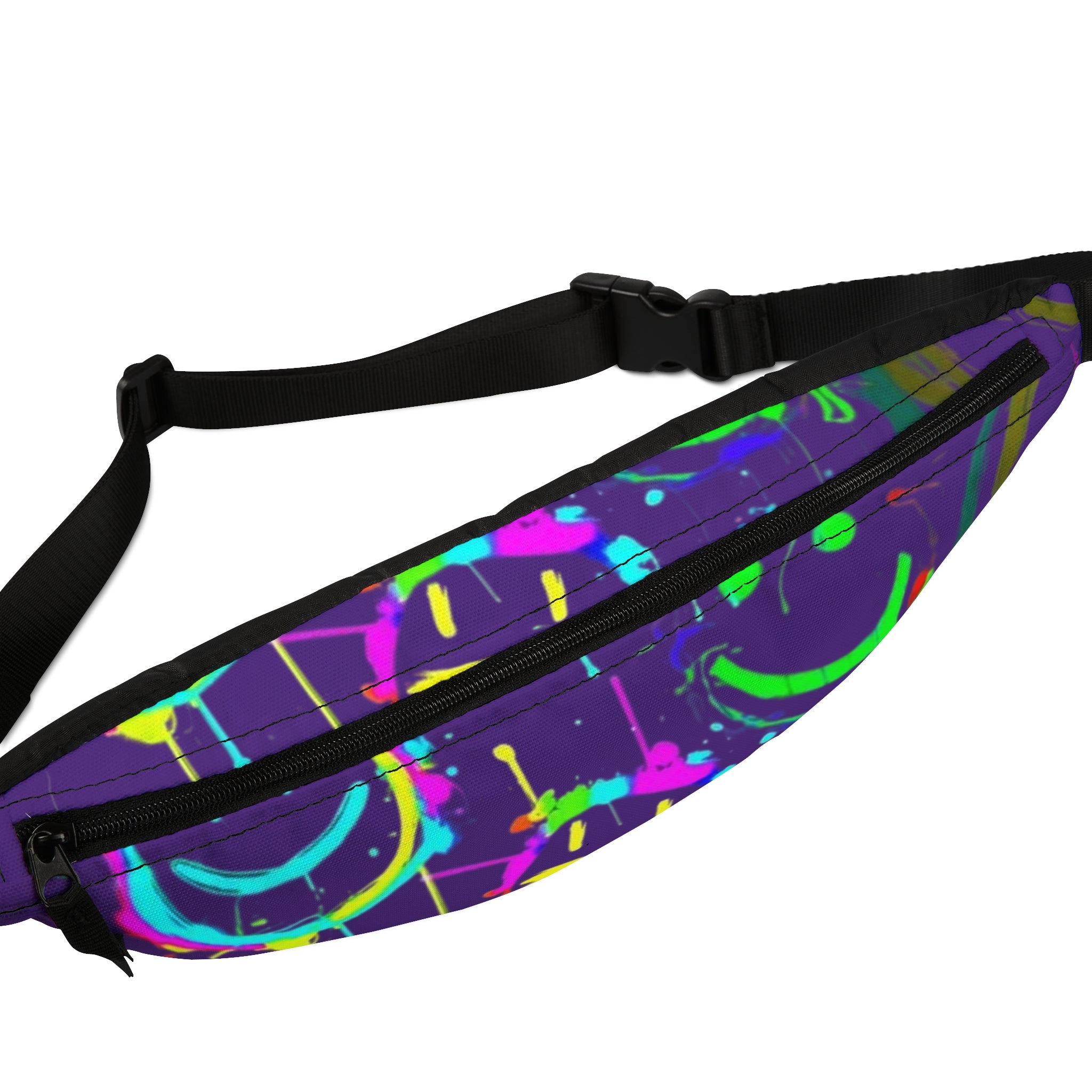 Vibrant Graphic Fanny Pack, Colorful Waist Bag for Festivals, Travel Accessory, Casual Outing, Hands-Free Style