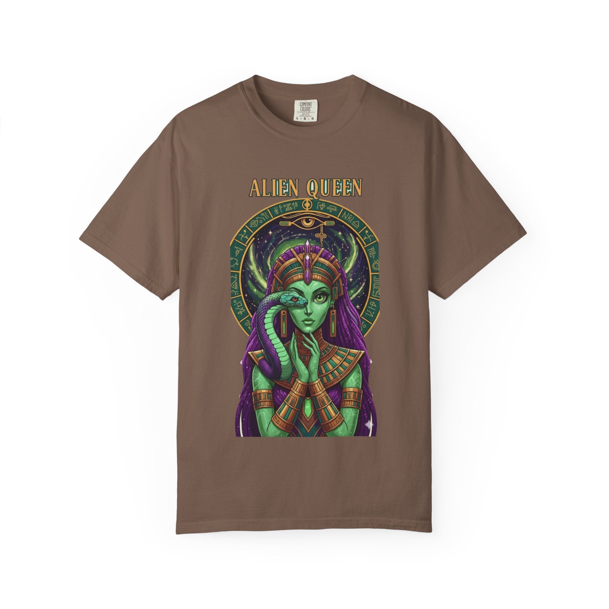 Alien Queen T-Shirt, Unisex Graphic Tee, Vintage-Style Apparel, Space-Themed Gift, Cool Casual Wear, Festival Fashion, Unique Gift Idea
