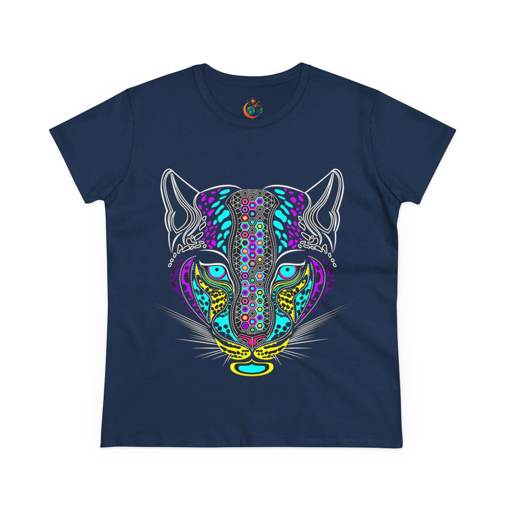 Colorful Tiger Print Women's Cotton Tee, Animal Lover Gift, Casual Wear, Boho Style, Unique Graphic Shirt