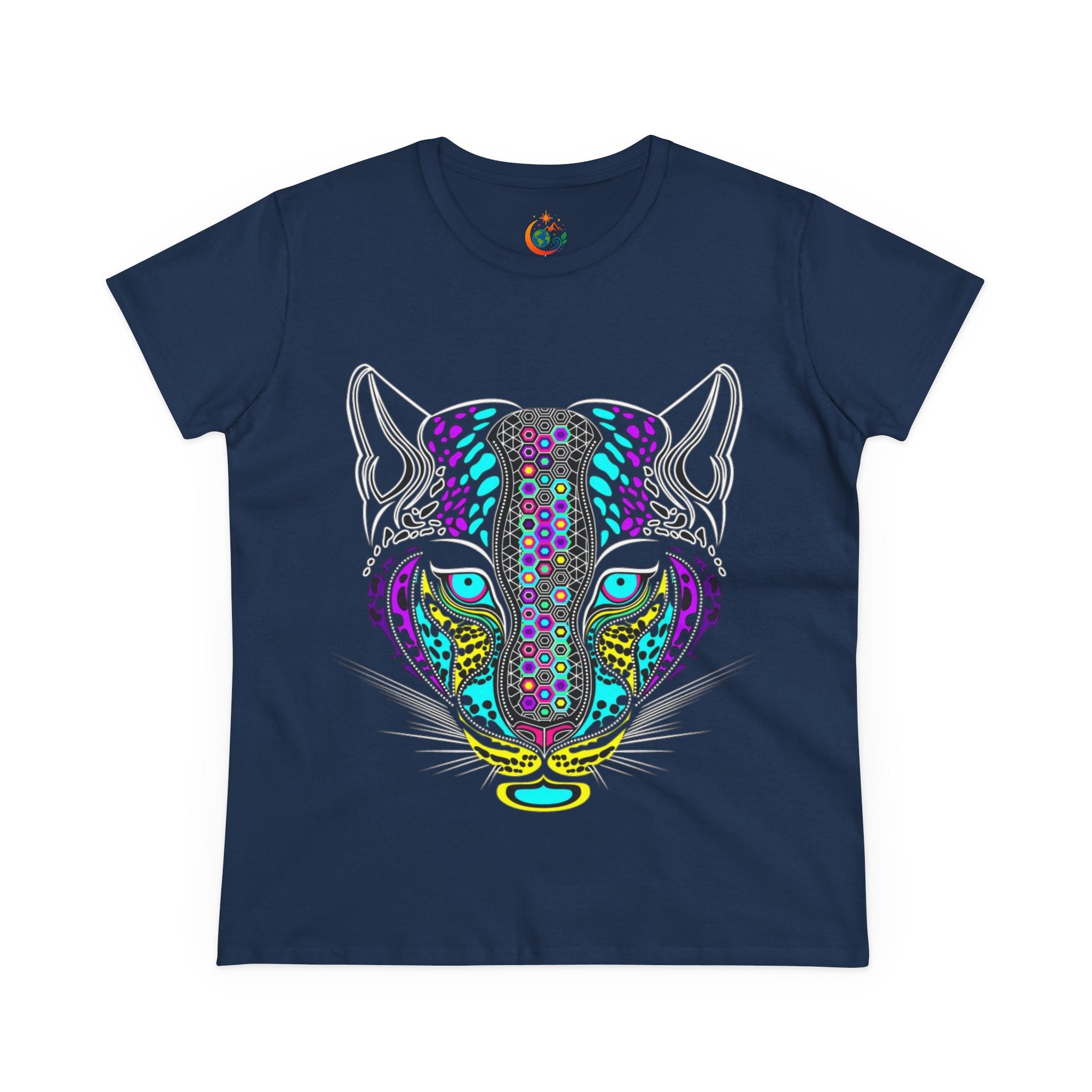 Colorful Tiger Print Women's Cotton Tee, Animal Lover Gift, Casual Wear, Boho Style, Unique Graphic Shirt