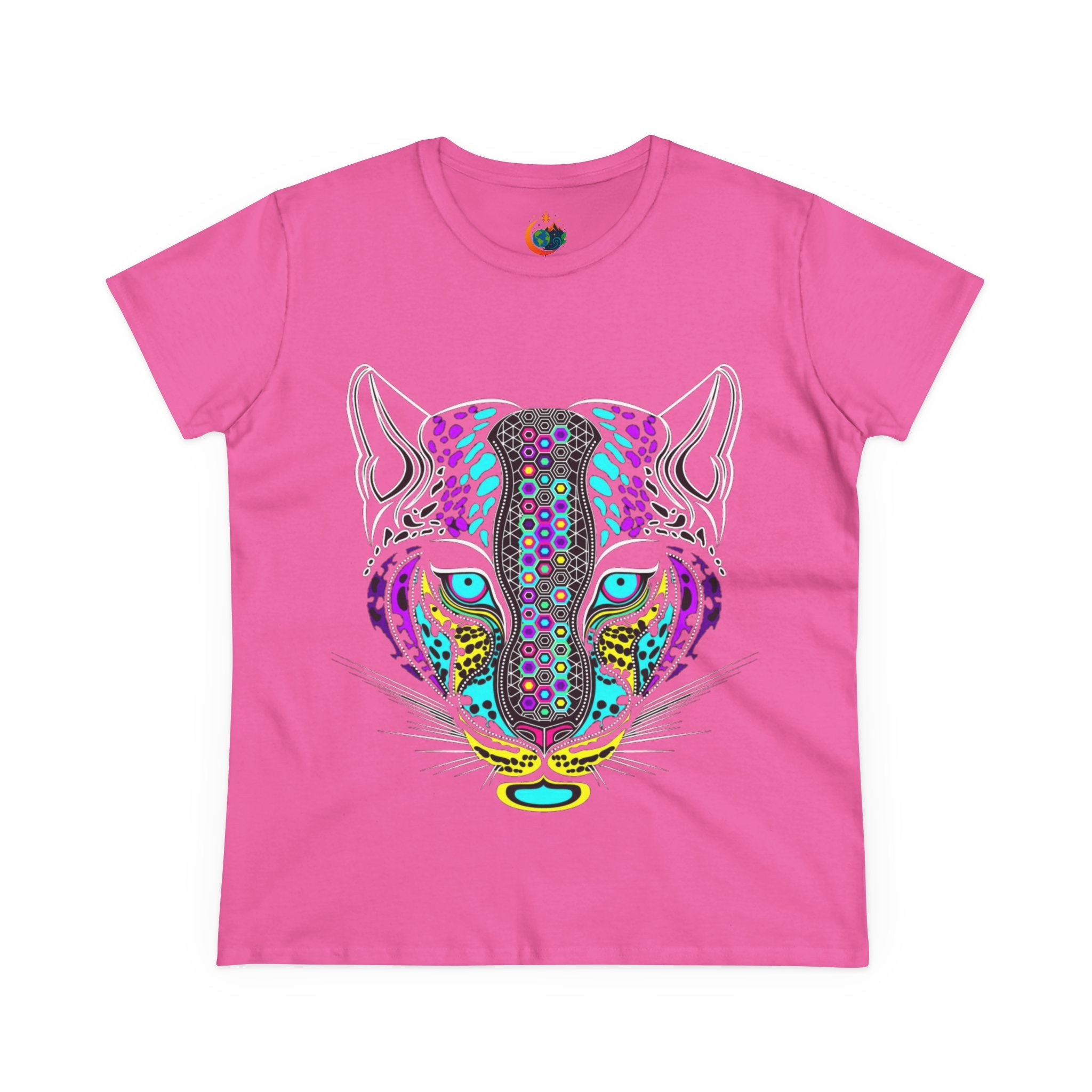 Colorful Tiger Print Women's Cotton Tee, Animal Lover Gift, Casual Wear, Boho Style, Unique Graphic Shirt