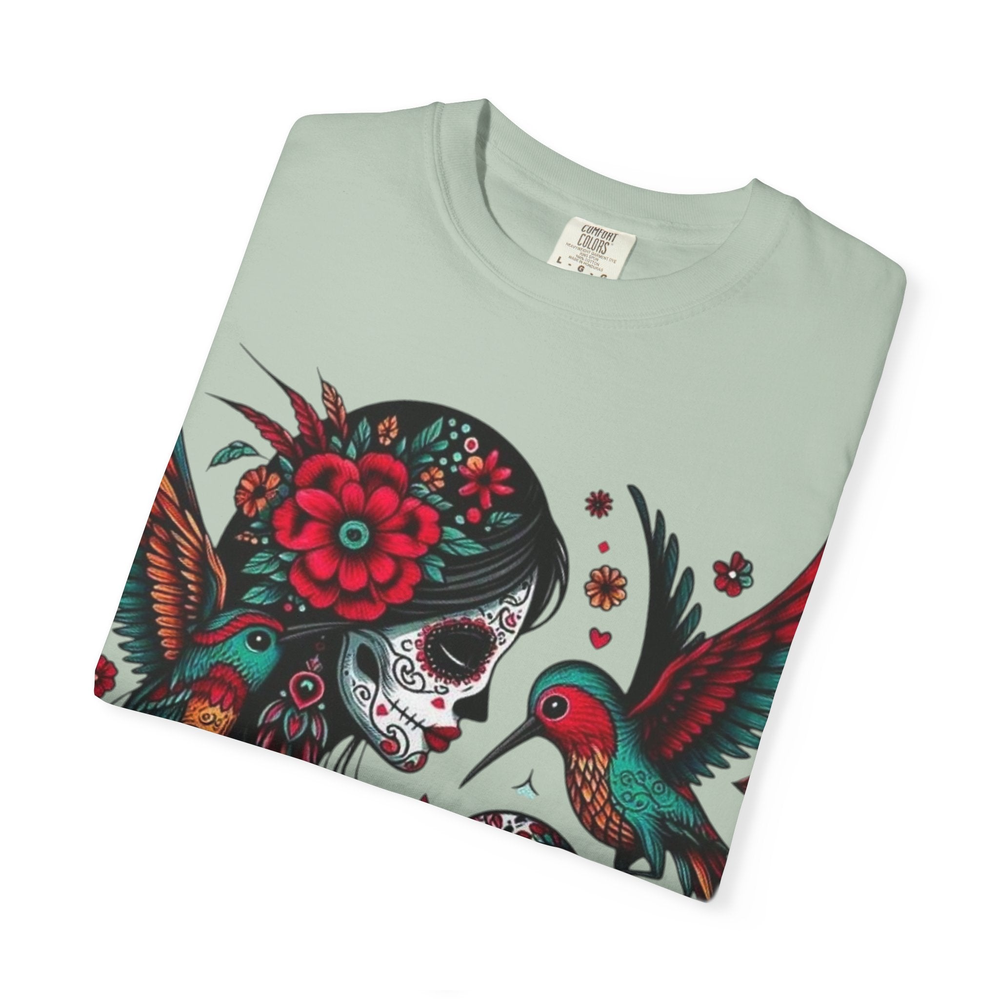 Sugar Skull Floral Unisex T-Shirt - Vibrant Day of the Dead Design