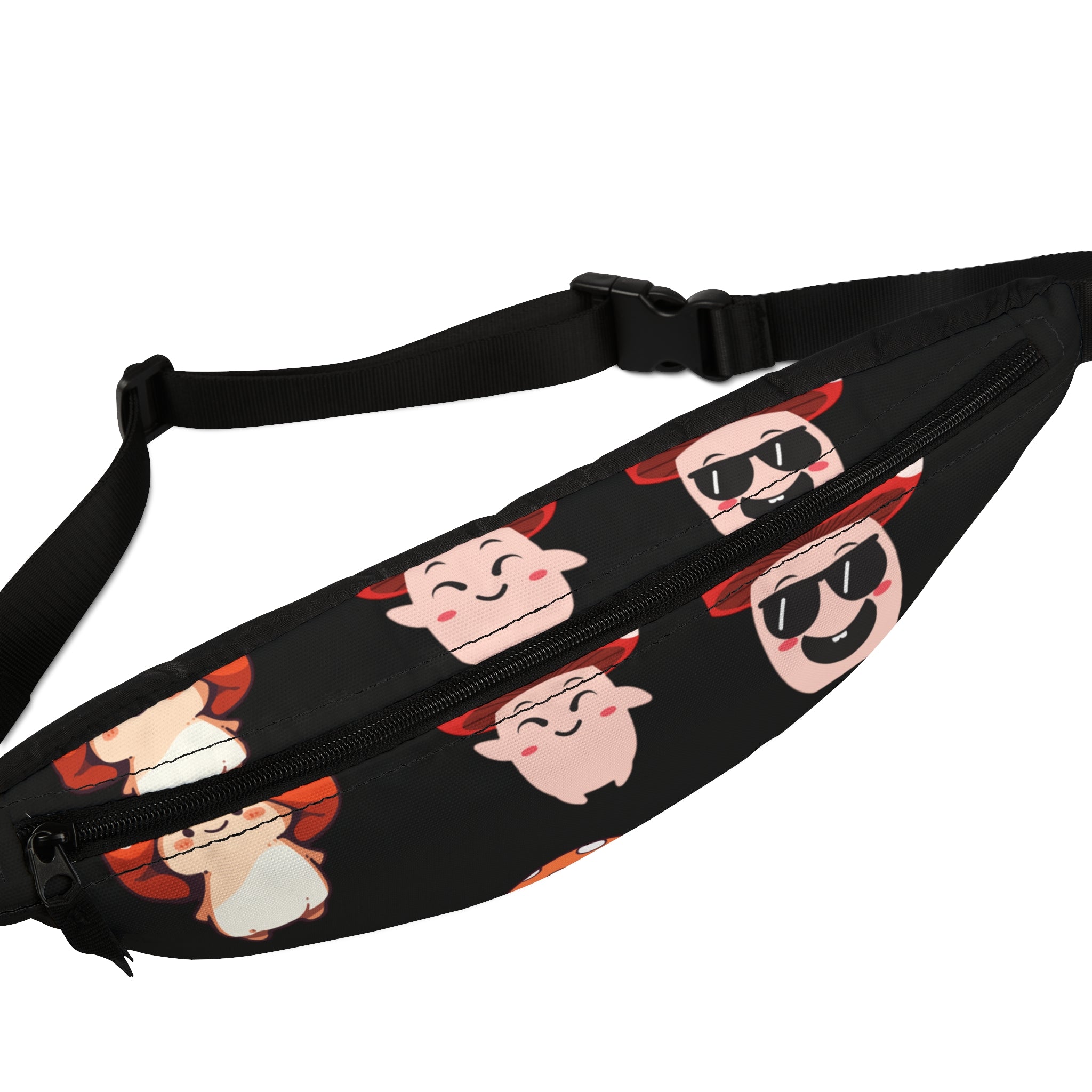 Mushroom Print Fanny Pack - Trendy Bag for Festivals, Travel, Hiking, Eco-Friendly Gift, Stylish Accessory