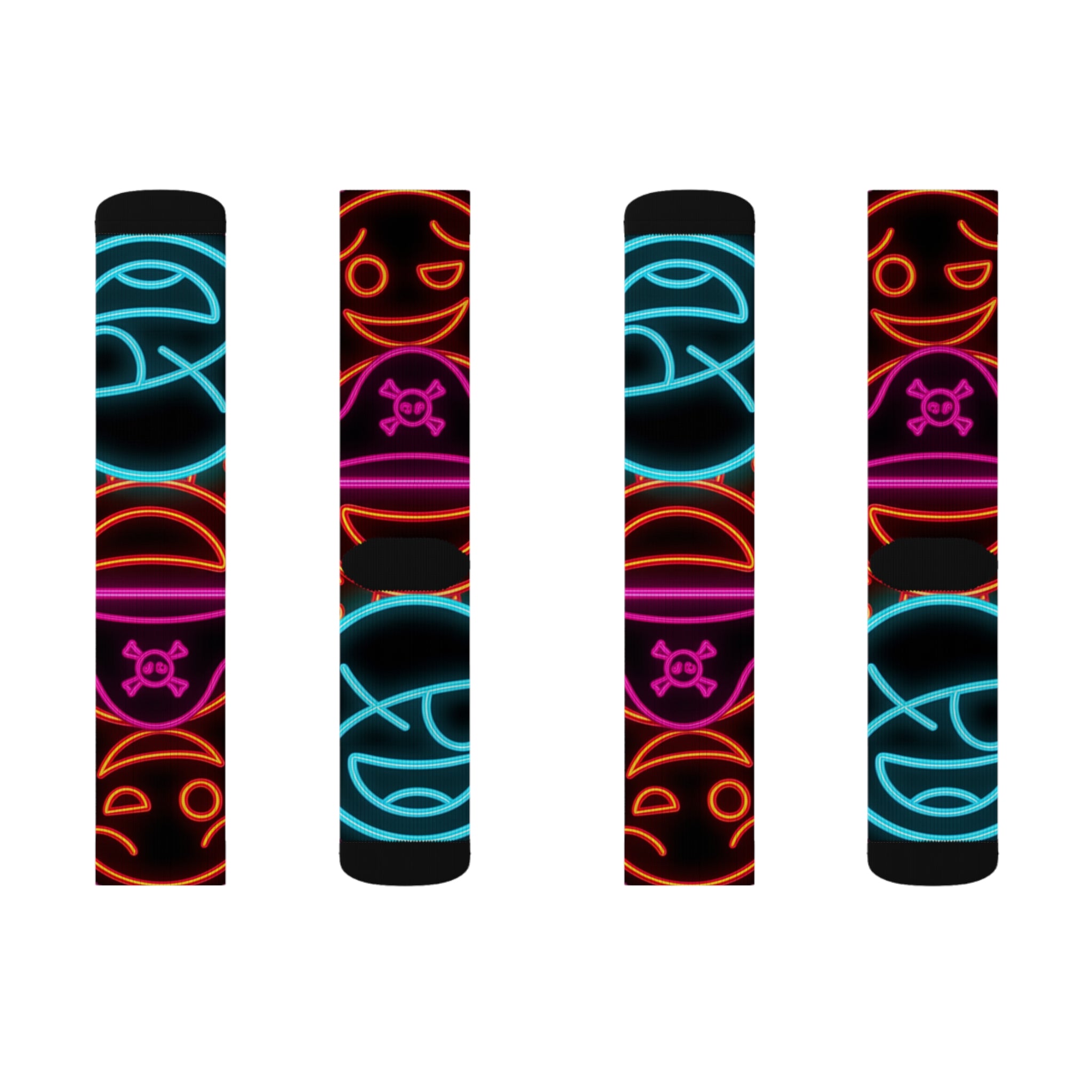 Neon Vibe Sublimation Socks | Funky Colorful Socks for Everyday Wear, Gift for Friends, Festival Accessory, Unique Fashion Statement