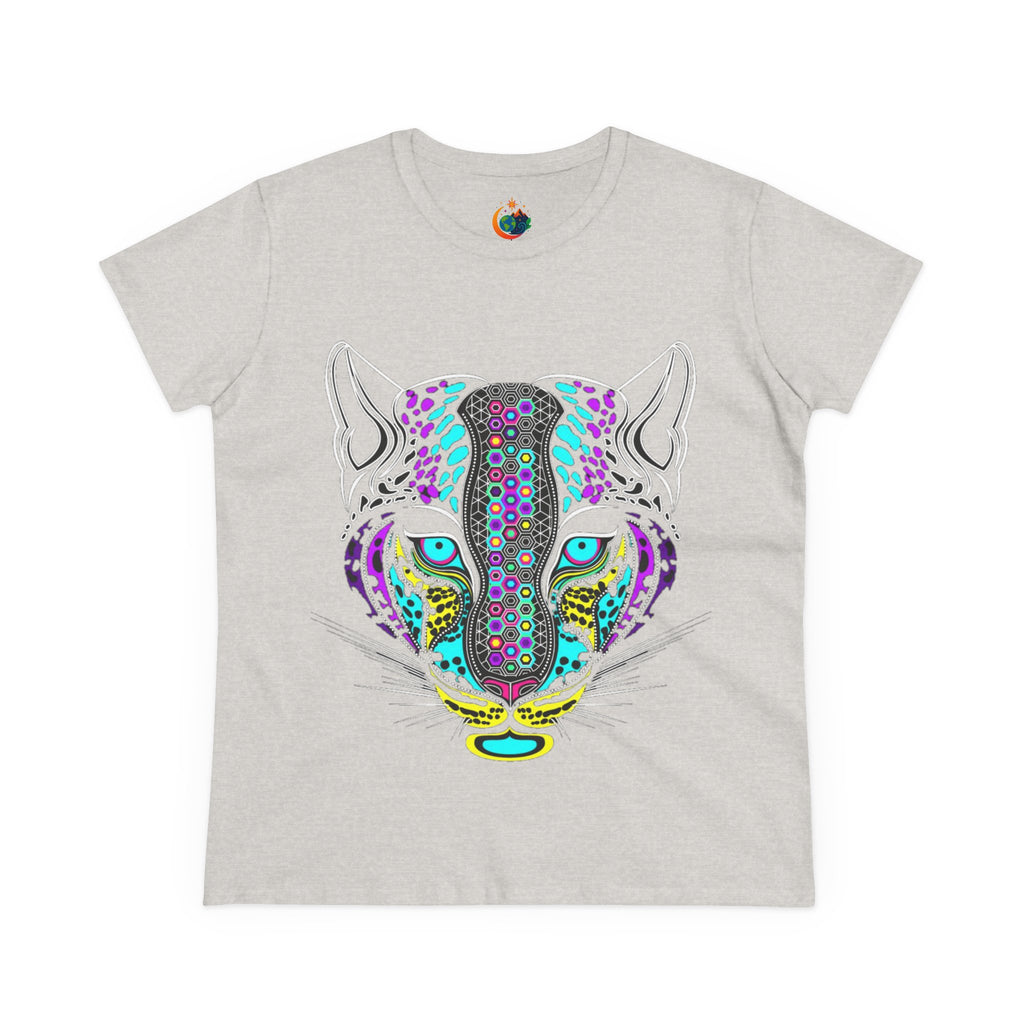 Colorful Tiger Print Women's Cotton Tee, Animal Lover Gift, Casual Wear, Boho Style, Unique Graphic Shirt