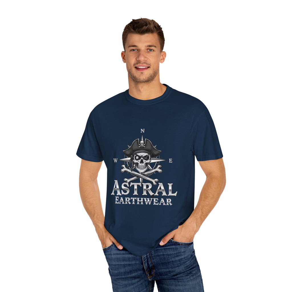Astral Pirate Garment-Dyed T-shirt | Casual Crew Neck Tee, Pirate Apparel, Graphic Tee, Unisex T-shirt, Gift for Adventurers
