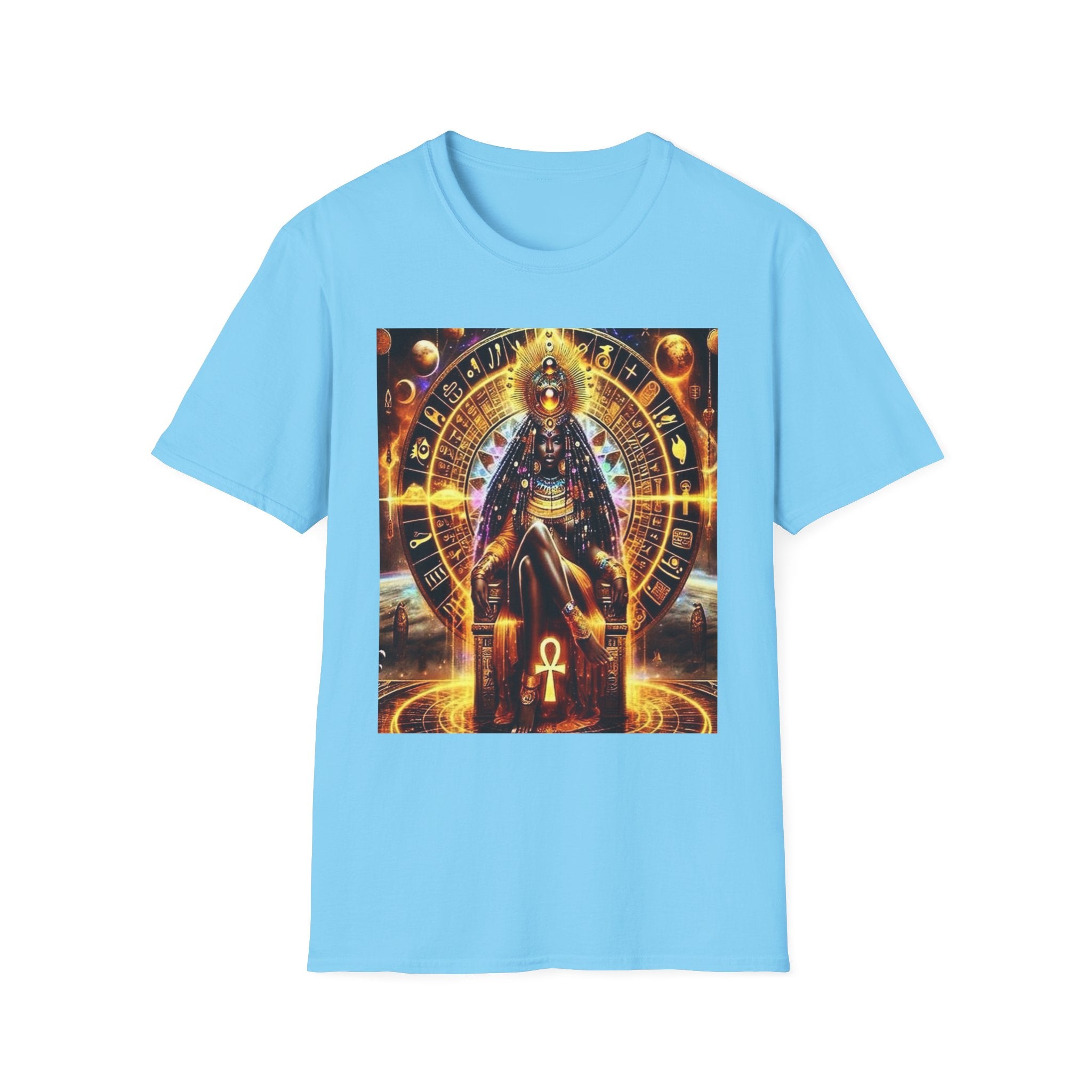 Cosmic Vibes Unisex T-Shirt, Spiritual Tee, Ankh Design Shirt, Festival Wear, Gift for Mystic Souls, Meditation Apparel