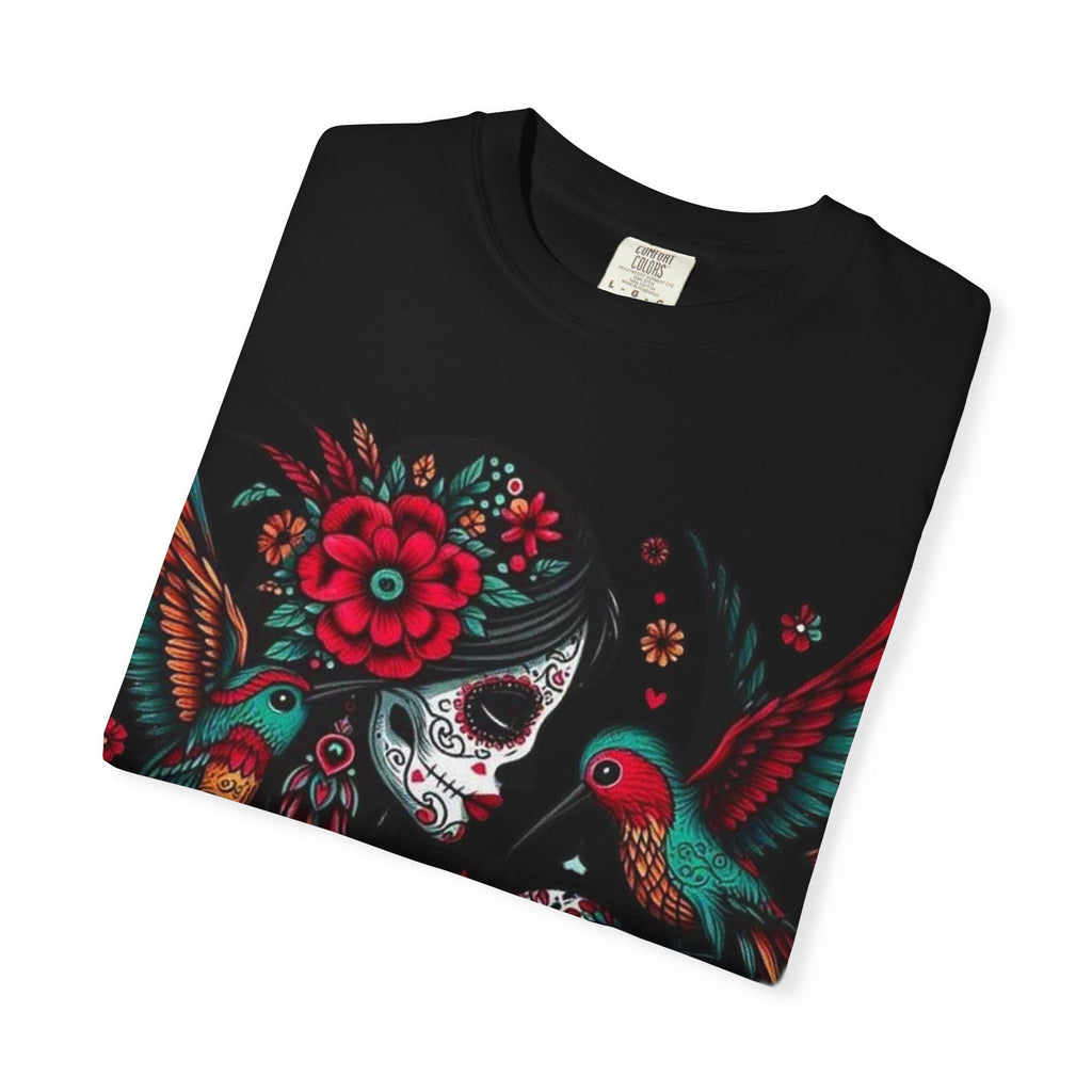 Sugar Skull Floral Unisex T-Shirt - Vibrant Day of the Dead Design