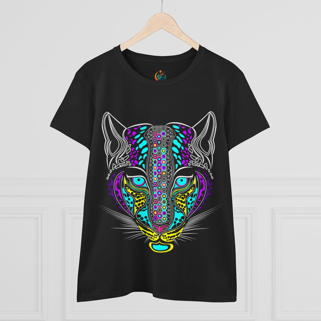 Colorful Tiger Print Women's Cotton Tee, Animal Lover Gift, Casual Wear, Boho Style, Unique Graphic Shirt