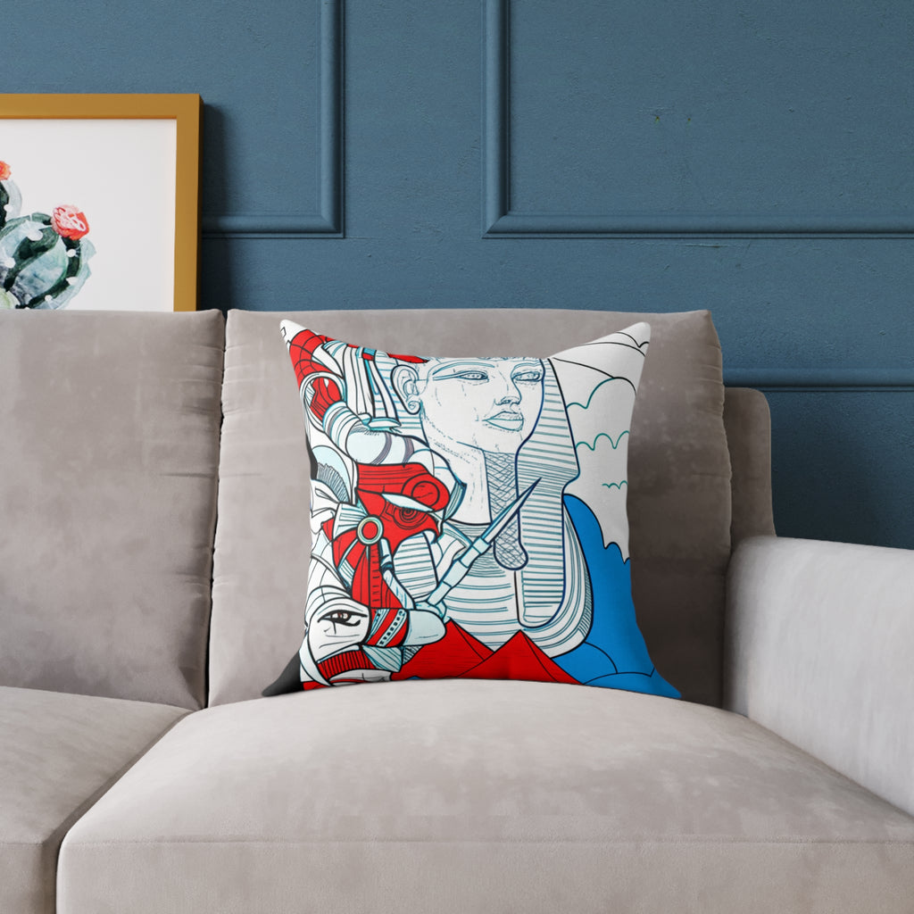Artistic Square Poly Canvas Pillow | Unique Home Decor, Throw Pillow, Cushion, Gift for Art Lovers, Stylish Accent Pillow, Modern Art