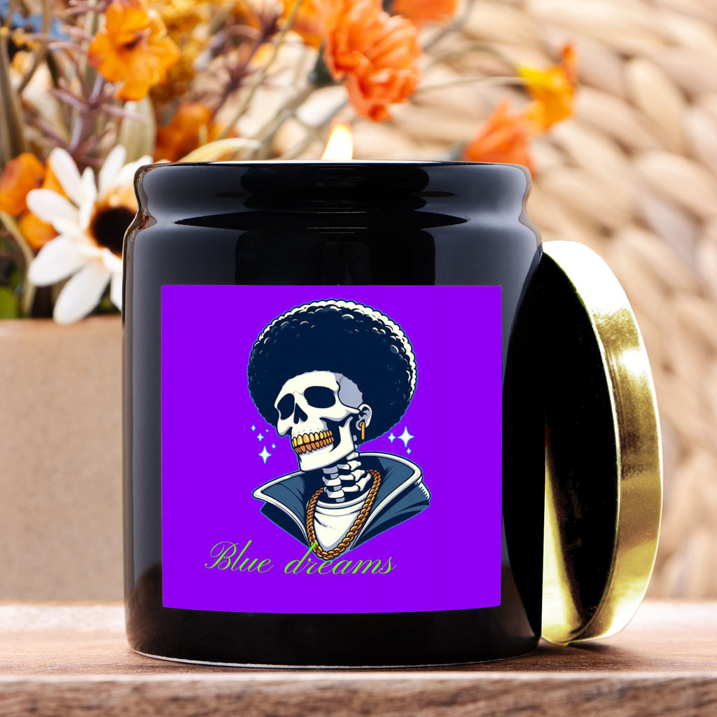 Candle Ceramic 8oz (Black)