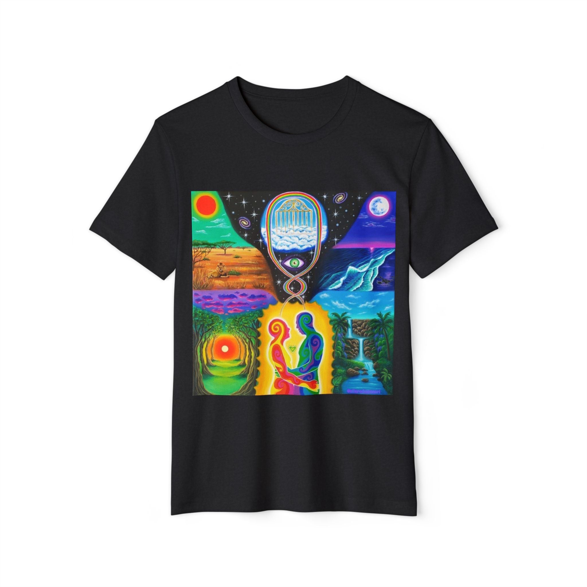 Cosmic Vibes Unisex Recycled Organic T-Shirt | Comfortable Art Tee, Eco-Friendly Fashion, Gift for Nature Lovers, Spiritual Style