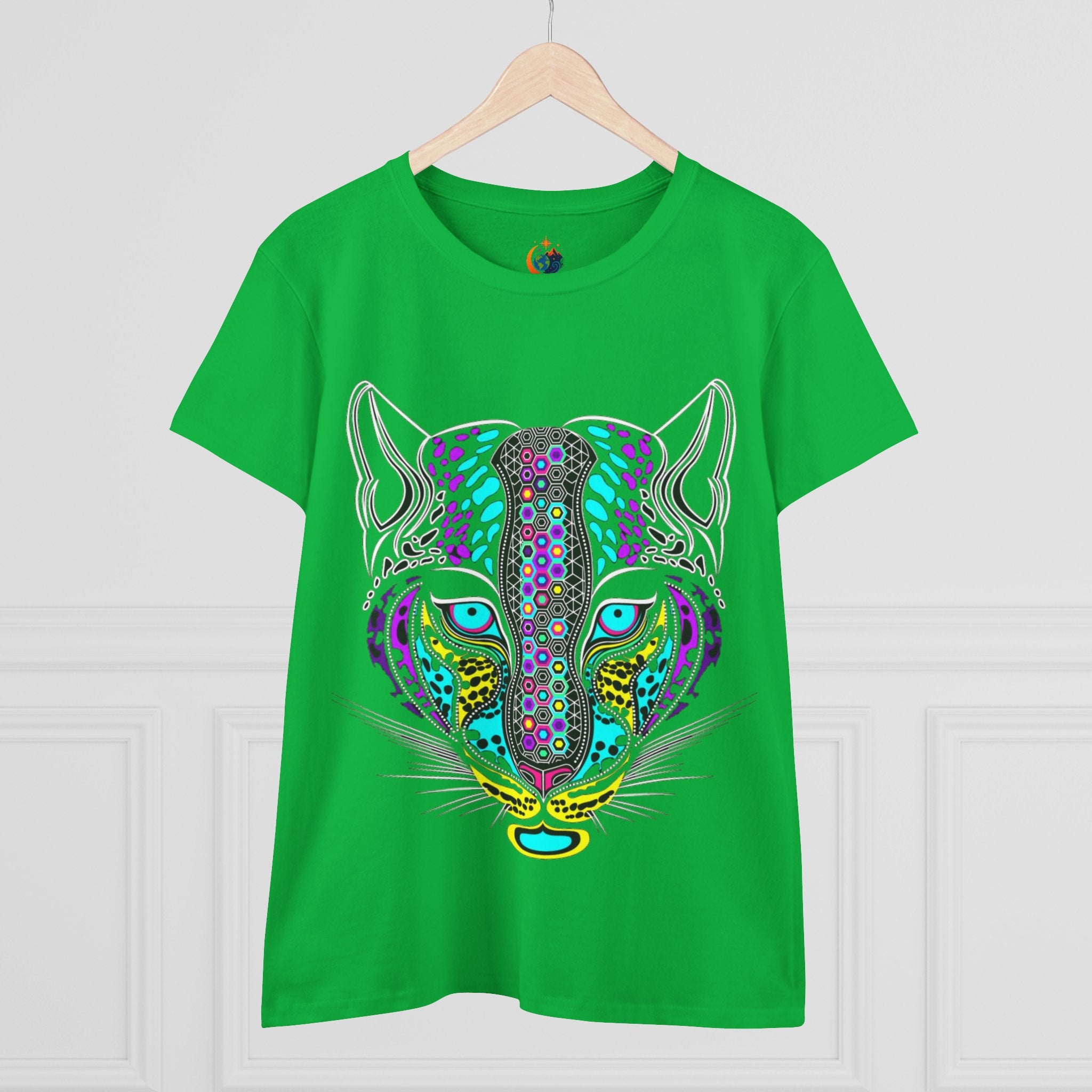 Colorful Tiger Print Women's Cotton Tee, Animal Lover Gift, Casual Wear, Boho Style, Unique Graphic Shirt