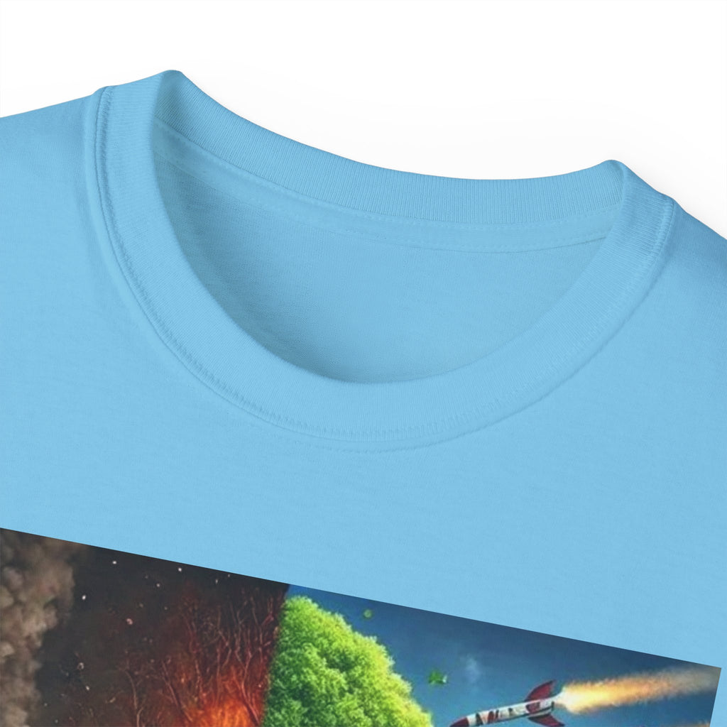 Eco-Conscious Graphic Tee - Nature vs. Pollution Art, Unisex T-Shirt for Environmental Awareness, Eco-Friendly Gift, Earth Day Apparel,