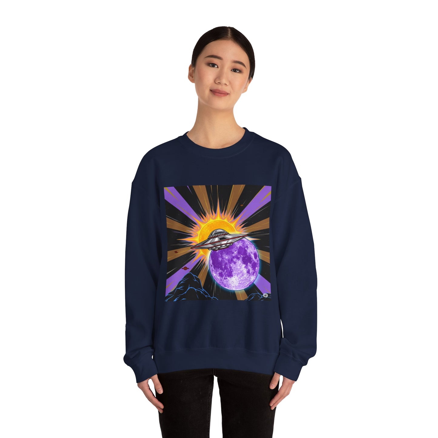 Cosmic Vibes Crewneck Sweatshirt, UFO Graphic Sweatshirt, Unisex Space Sweatshirt, Retro Astronaut Apparel, Gifts for Space Lovers, [...]