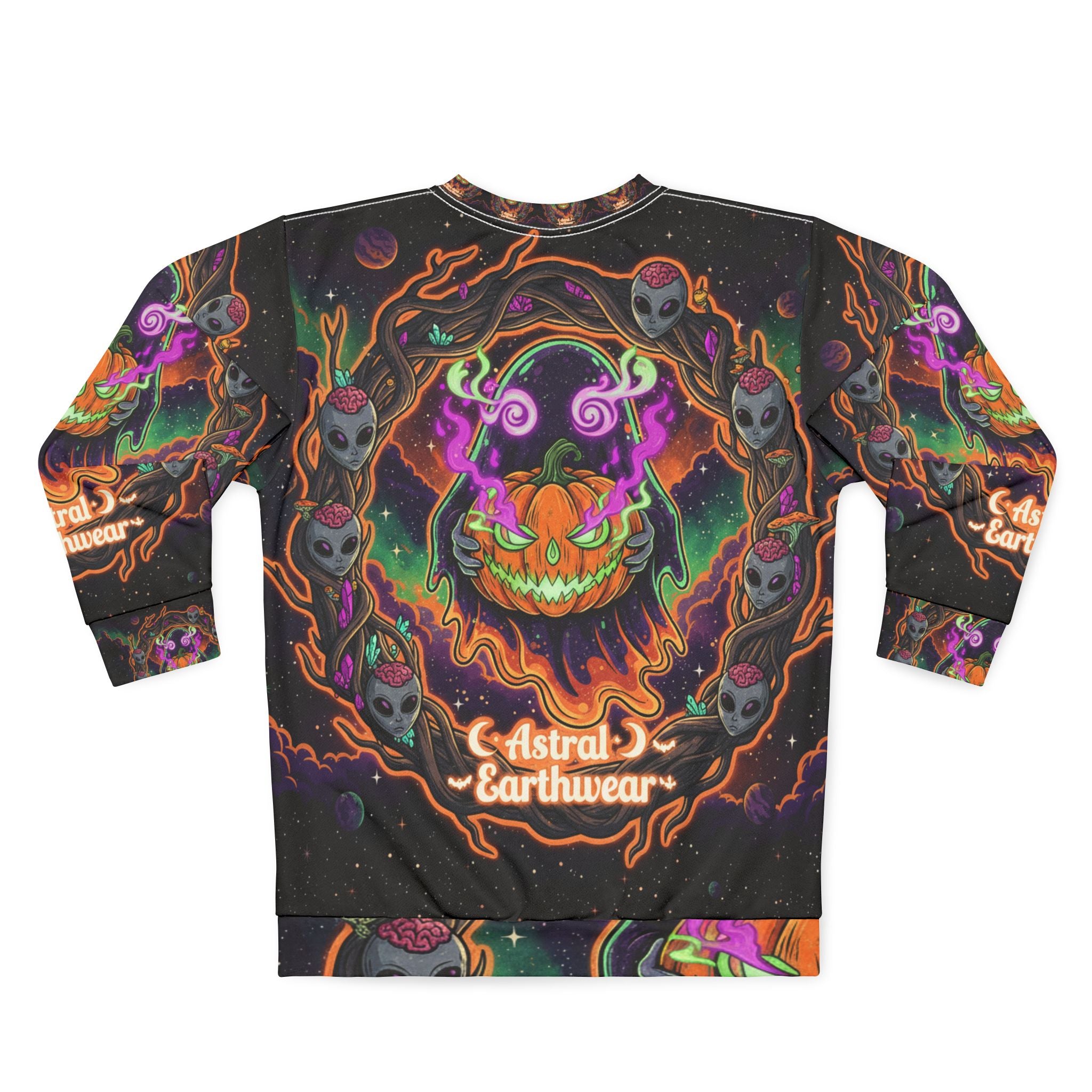 Eerie Astral Sweatshirt, Spooky Fall Fashion, Halloween Gift, Unisex Casual Wear, Unique Graphic Pullover, Cozy Autumn Apparel