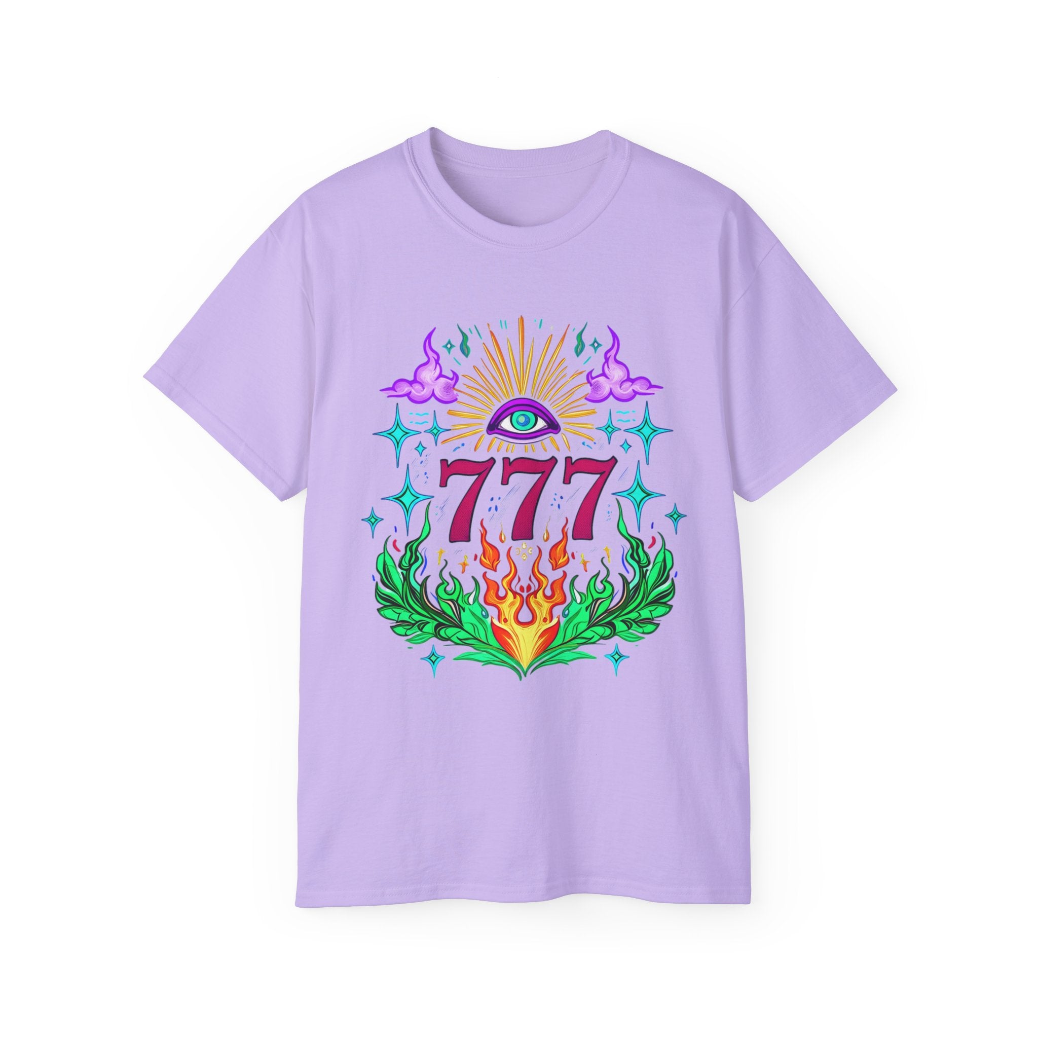 Mystical 777 Graphic Tee - Unisex Retro Spiritual Shirt, Gift for Tarot Lovers, Festival Wear, Casual Boho Top, Unique Art Tee