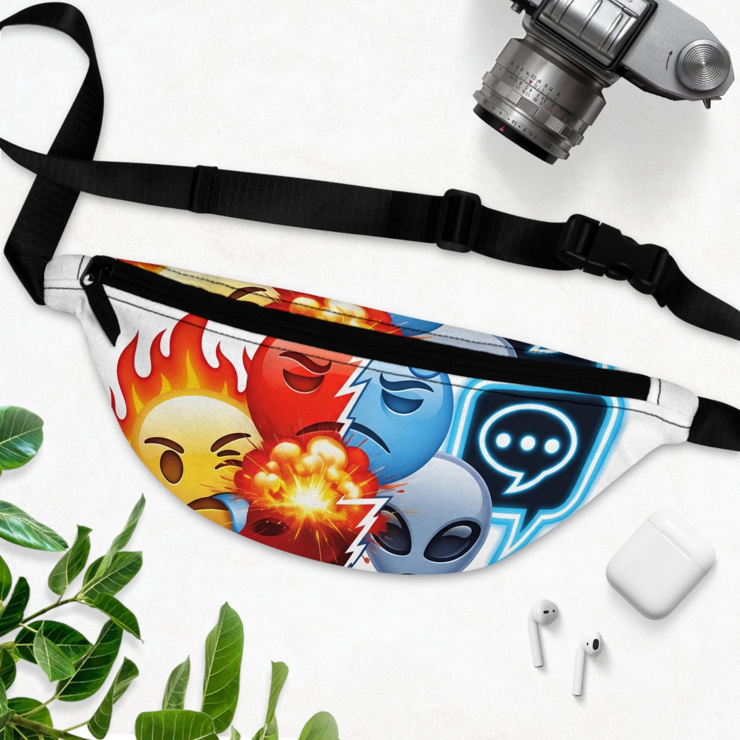 Vibrant Fanny Pack with Emojis, Fun Accessory for Festivals, Casual Outings, Gifts for Teens, Travel Convenience