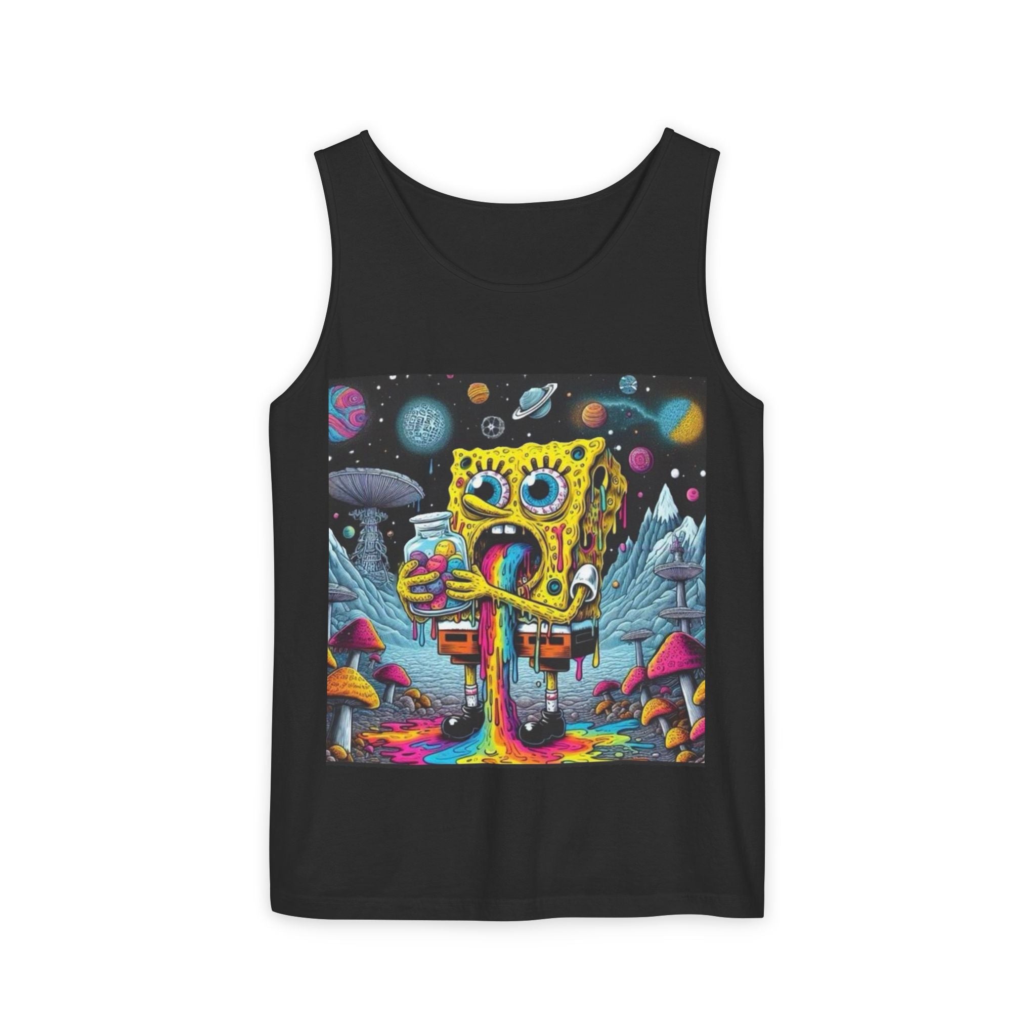 Colorful Spongebob Tank Top - Unisex Garment-Dyed Summer Wear