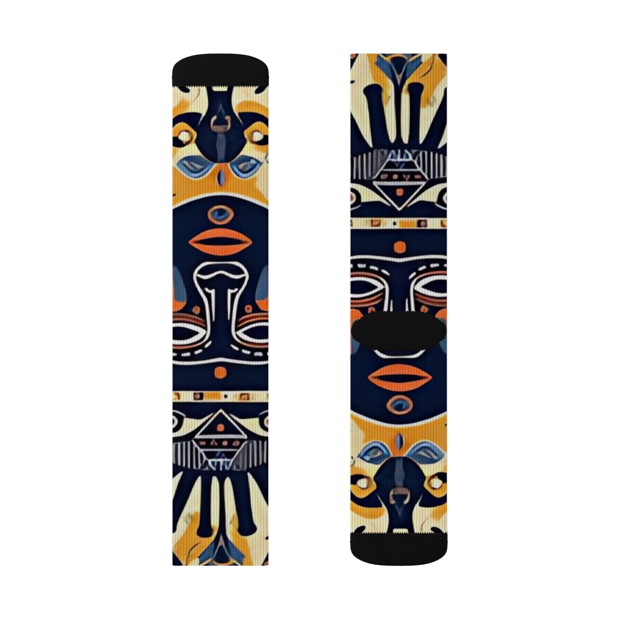 Tribal Art Sublimation Socks | Unique Patterned Crew Socks, Gift for Him, Gift for Her, Fun Fashion Socks, Boho Style Accessories
