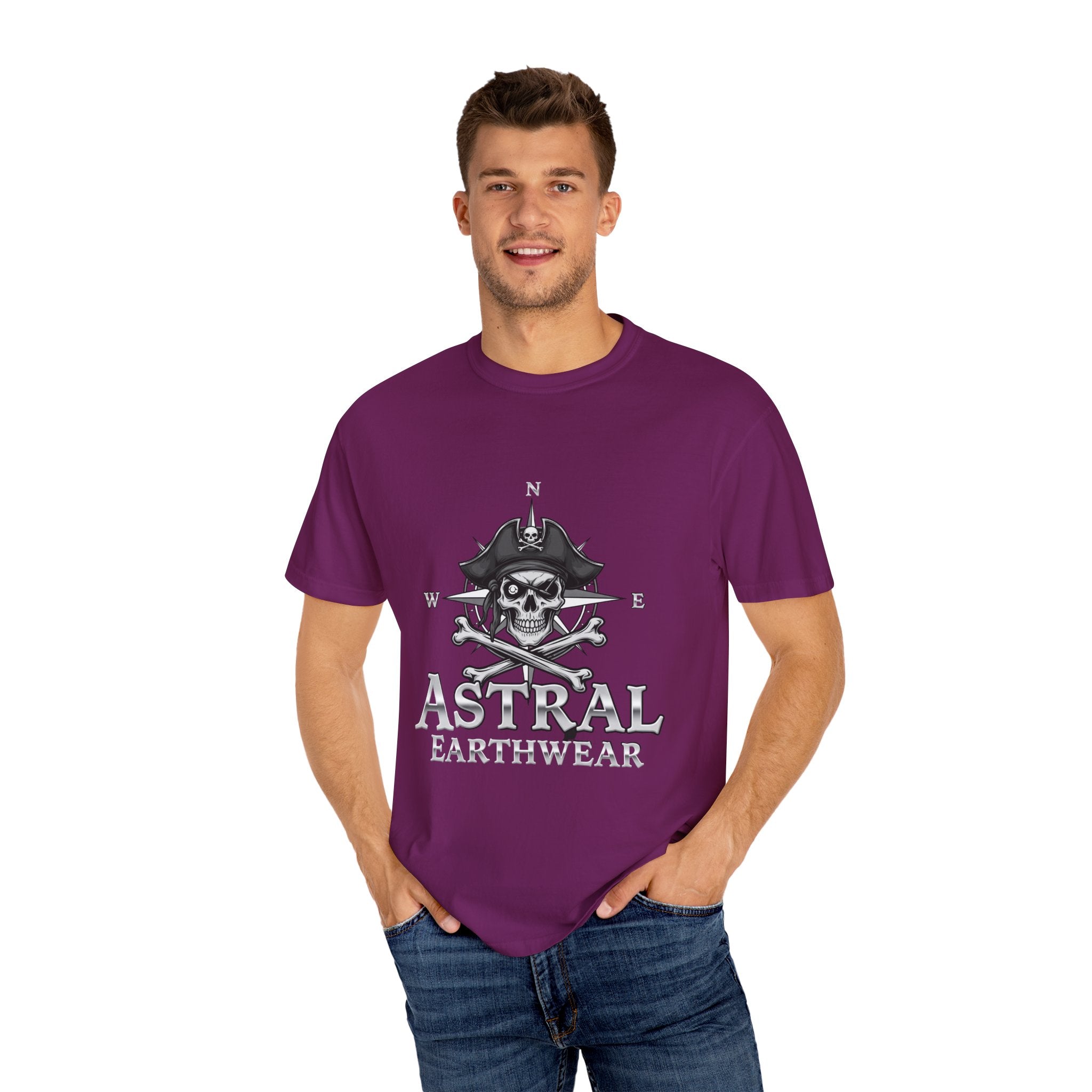 Astral Pirate Garment-Dyed T-shirt | Casual Crew Neck Tee, Pirate Apparel, Graphic Tee, Unisex T-shirt, Gift for Adventurers