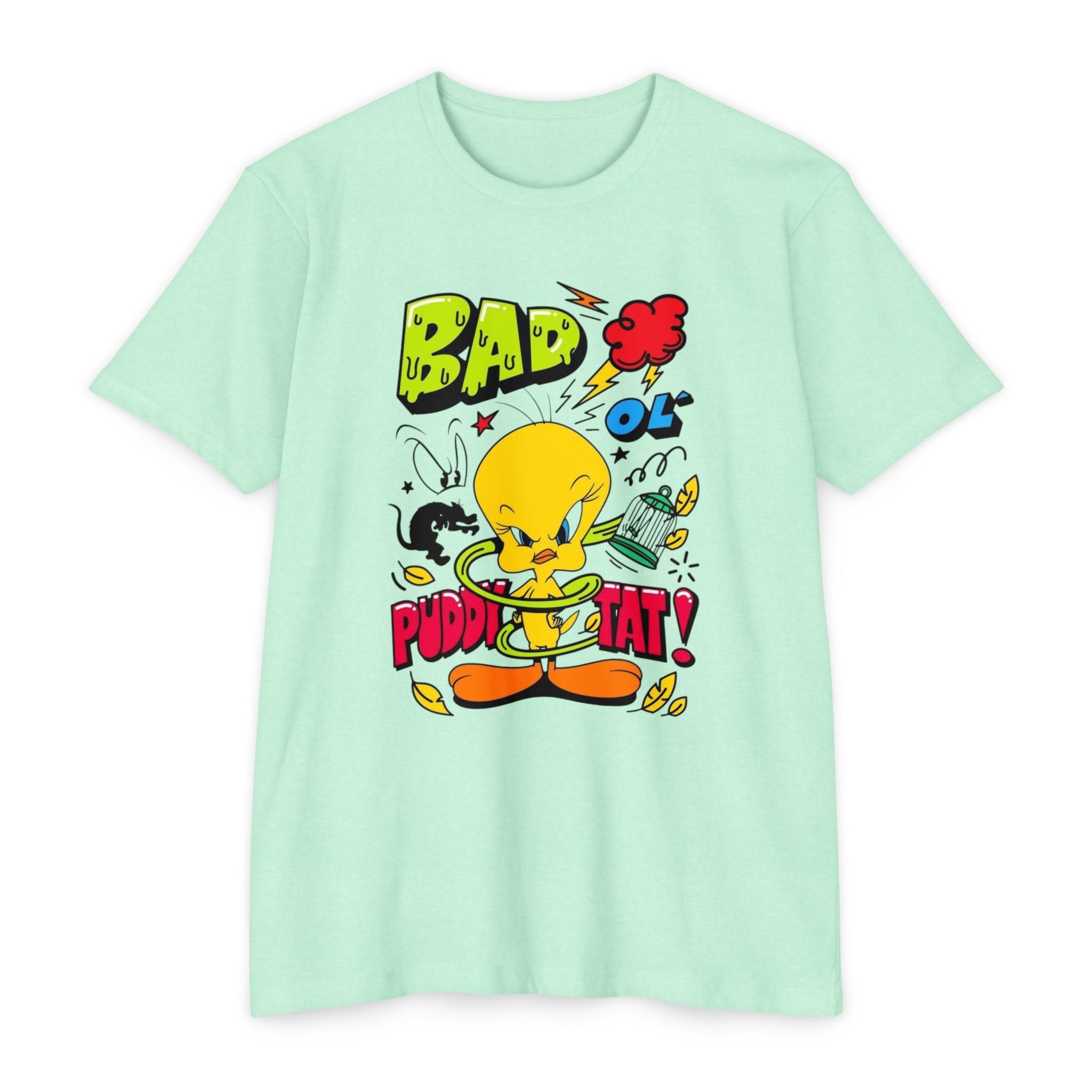 Bad Ol' Puddy Tat T-shirt, Unisex Jersey Tee, Vintage Cartoon Top, Fun Graphic Tee, Quirky Gift for Fans, Retro Style Apparel