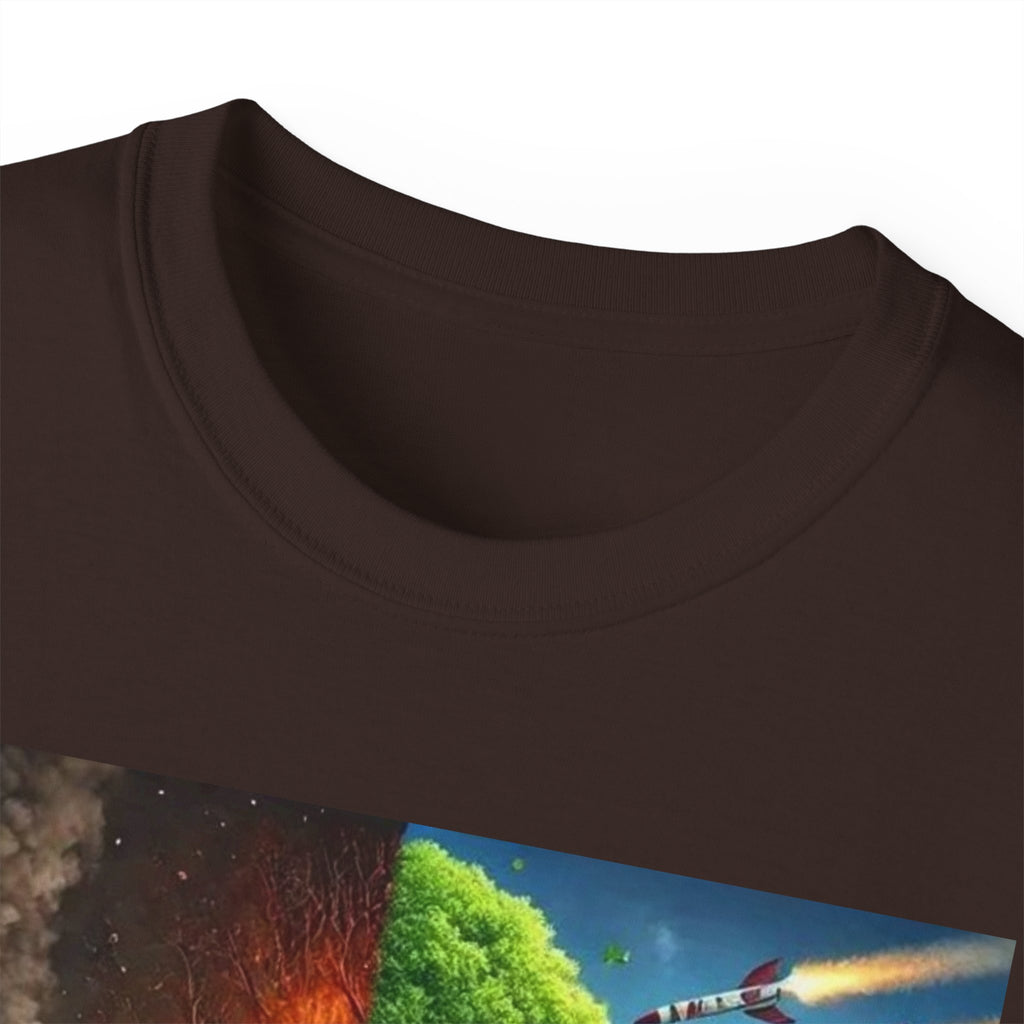 Eco-Conscious Graphic Tee - Nature vs. Pollution Art, Unisex T-Shirt for Environmental Awareness, Eco-Friendly Gift, Earth Day Apparel,