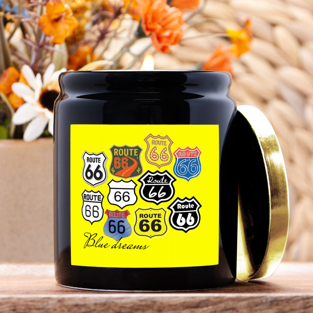 Candle Ceramic 8oz (Black)