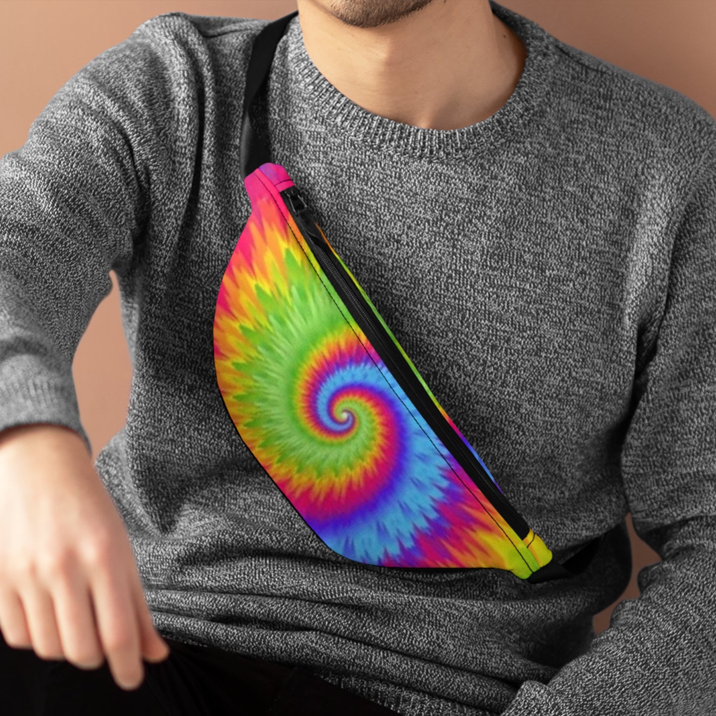 Colorful Tie-Dye Fanny Pack | Bohemian Festival Accessory, Summer Vibes, Travel Waist Bag, Gift for Music Lovers, Rainbow Backpack