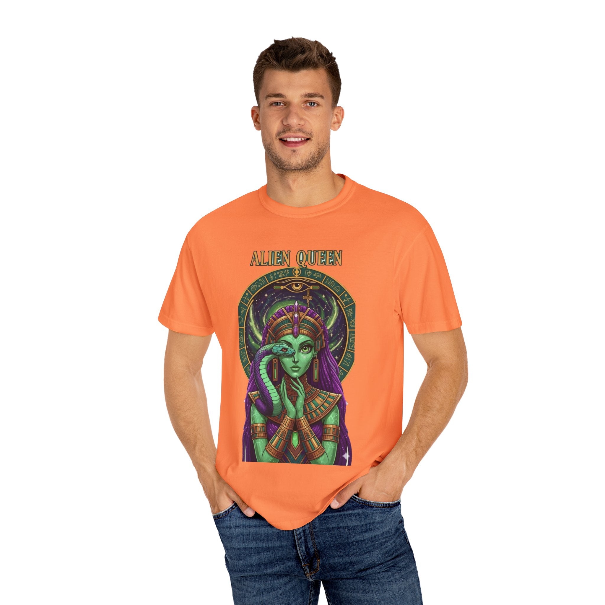 Alien Queen T-Shirt, Unisex Graphic Tee, Vintage-Style Apparel, Space-Themed Gift, Cool Casual Wear, Festival Fashion, Unique Gift Idea