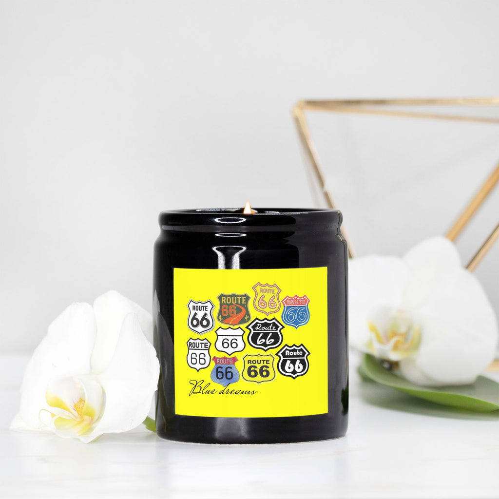 Candle Ceramic 8oz (Black)