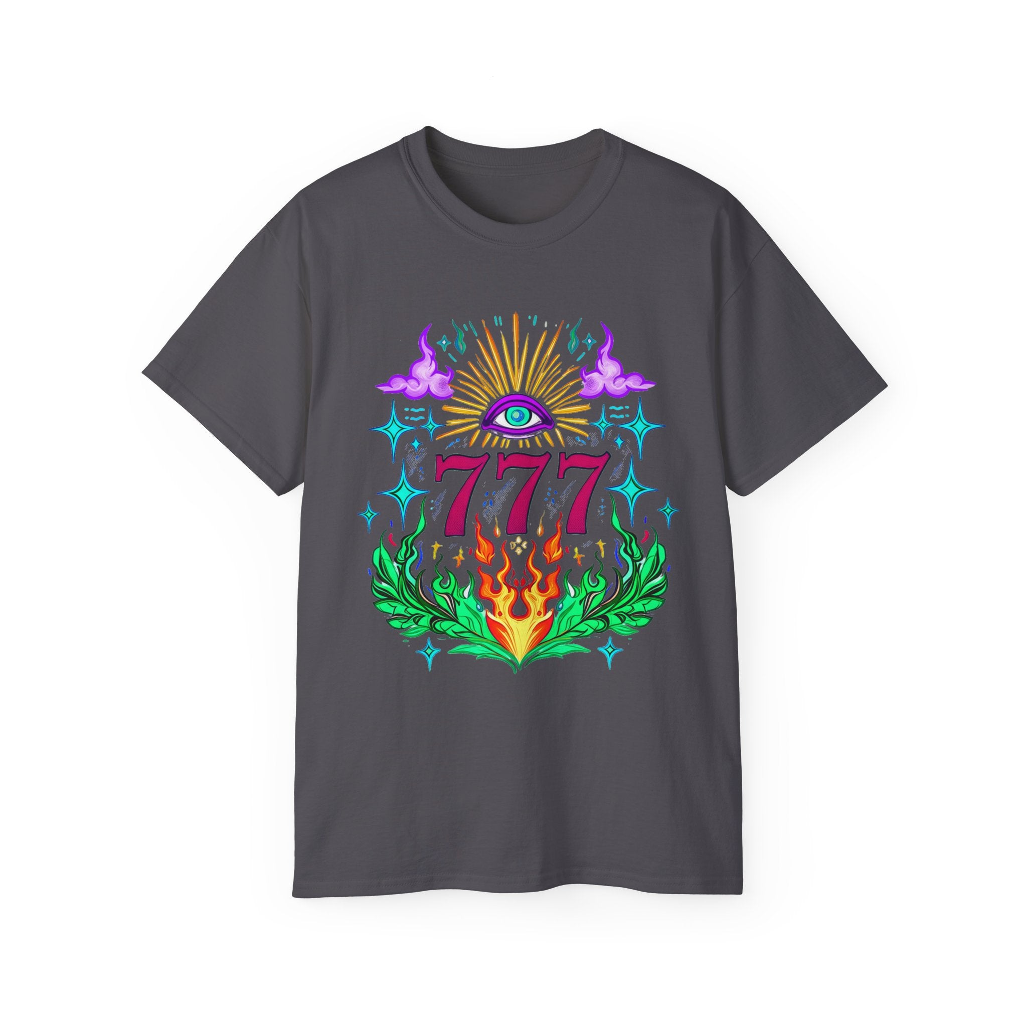 Mystical 777 Graphic Tee - Unisex Retro Spiritual Shirt, Gift for Tarot Lovers, Festival Wear, Casual Boho Top, Unique Art Tee