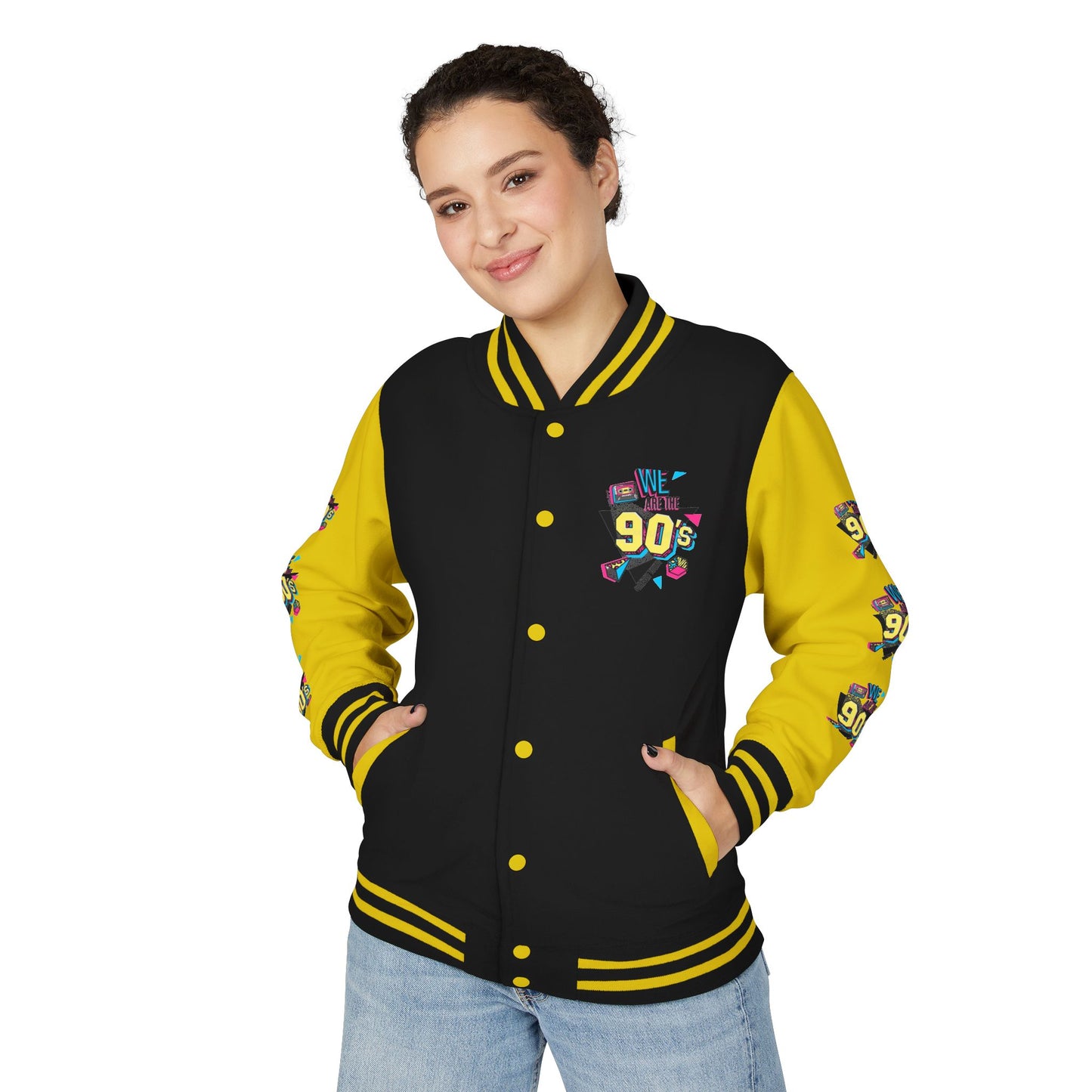 90's Nostalgia Unisex Letterman Jacket - Vintage Style, Retro Apparel, Gift for Him/Her, 90's Themed Party, Unisex Fashion