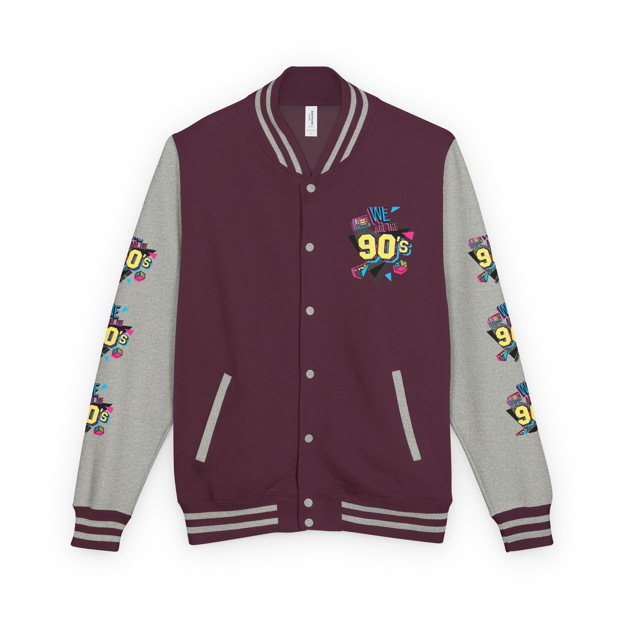 90's Nostalgia Unisex Letterman Jacket - Vintage Style, Retro Apparel, Gift for Him/Her, 90's Themed Party, Unisex Fashion