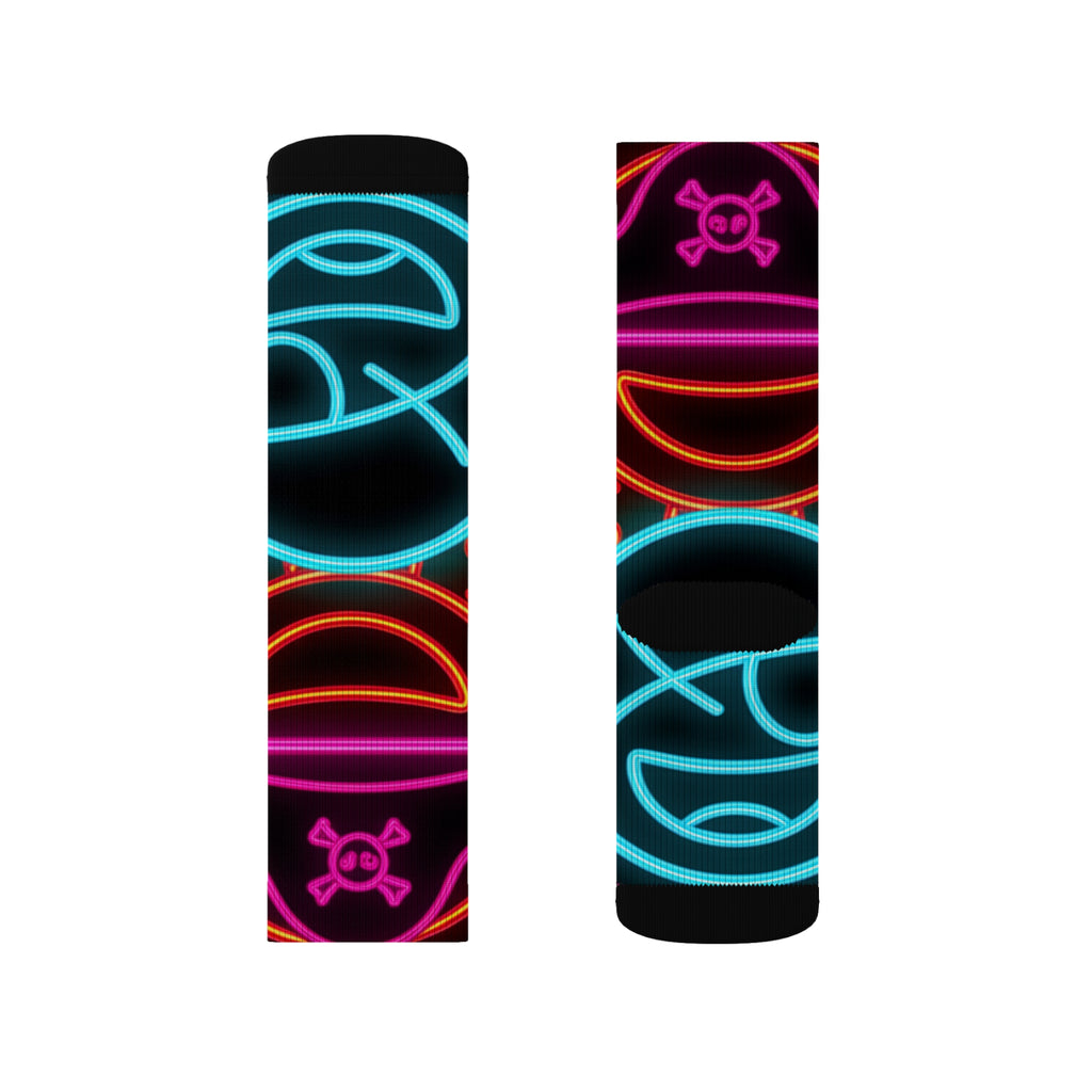 Neon Vibe Sublimation Socks | Funky Colorful Socks for Everyday Wear, Gift for Friends, Festival Accessory, Unique Fashion Statement