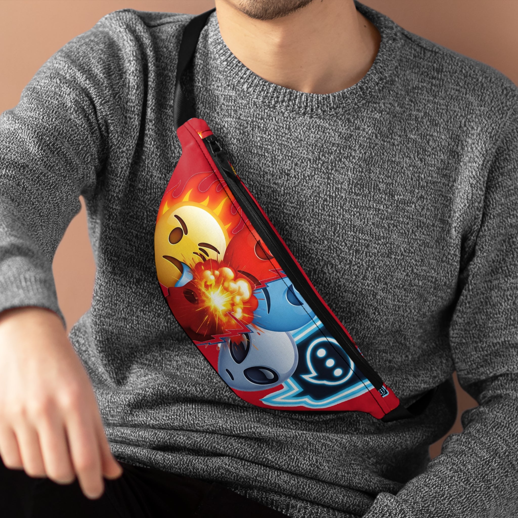 Vibrant Graphic Fanny Pack | Fun and Functional Bag for Festivals, Outdoor Adventures, and Everyday Use | Emoji Design Adventure Pack, [...]