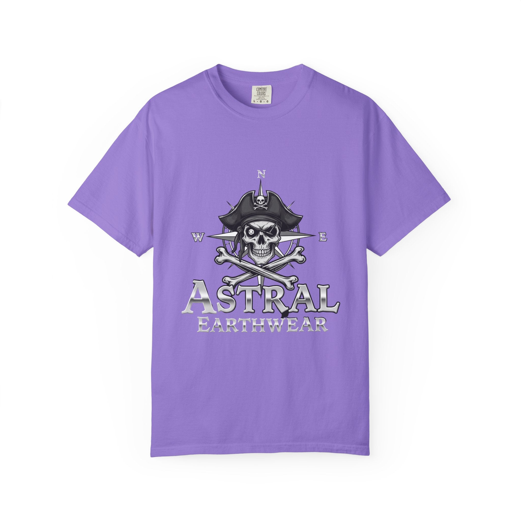 Astral Pirate Garment-Dyed T-shirt | Casual Crew Neck Tee, Pirate Apparel, Graphic Tee, Unisex T-shirt, Gift for Adventurers