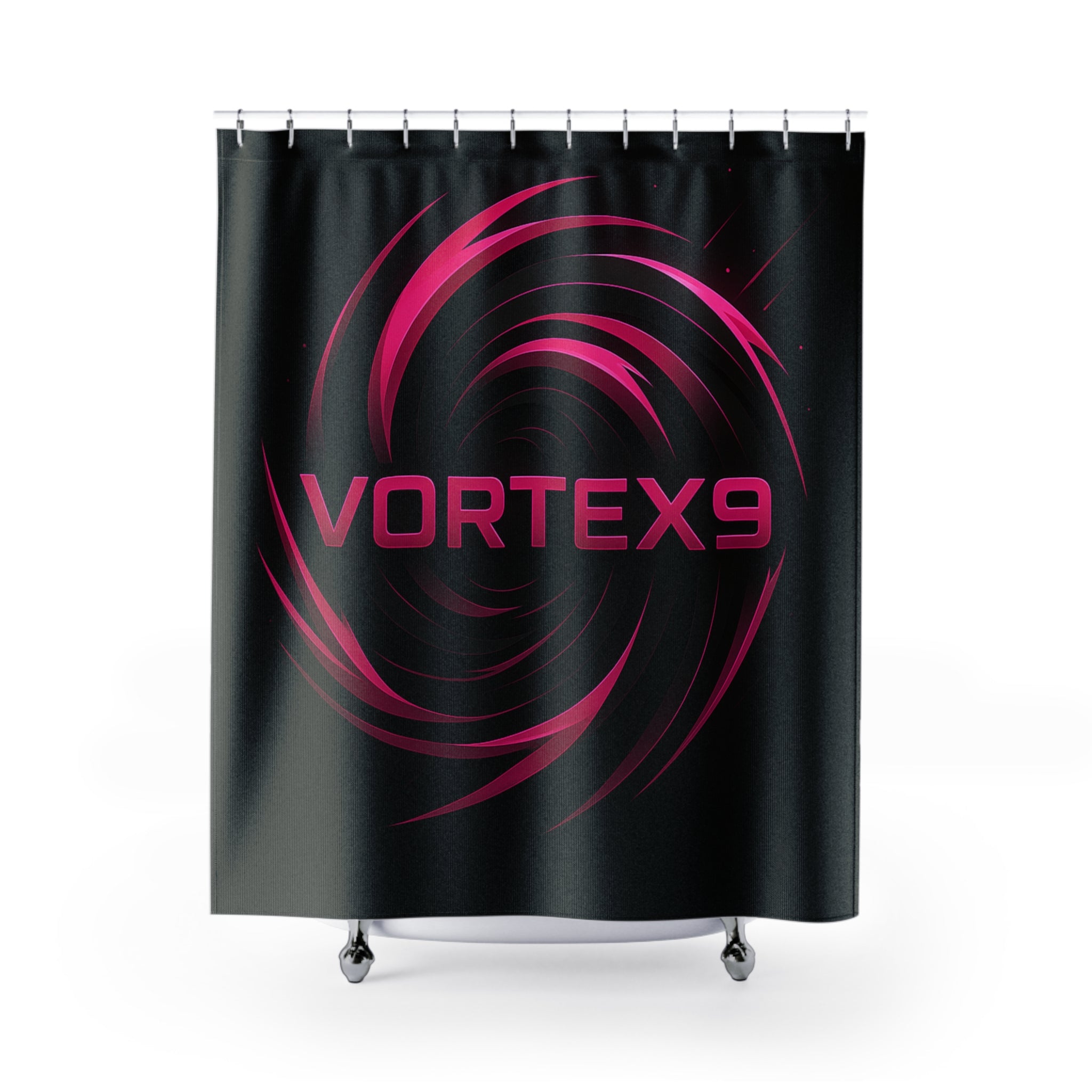 Vortex9 Shower Curtain | Modern Minimalist Decor, Gamer Bathroom Style, Creative Gift for Home, Unique Design for all Occasions