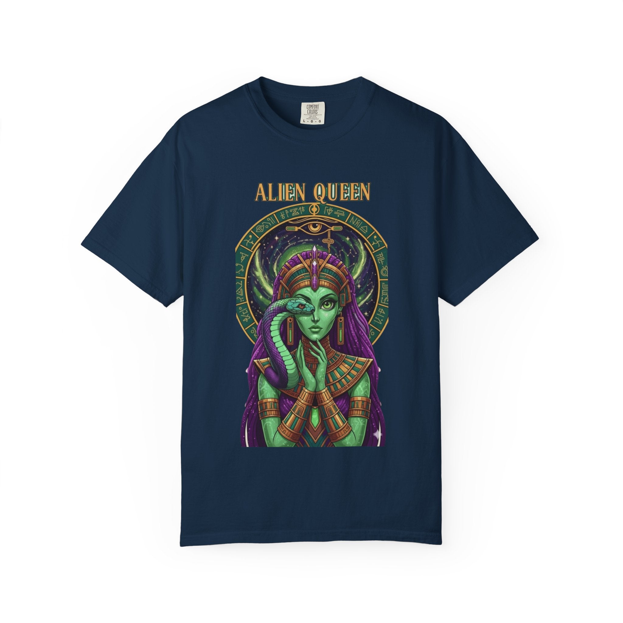 Alien Queen T-Shirt, Unisex Graphic Tee, Vintage-Style Apparel, Space-Themed Gift, Cool Casual Wear, Festival Fashion, Unique Gift Idea
