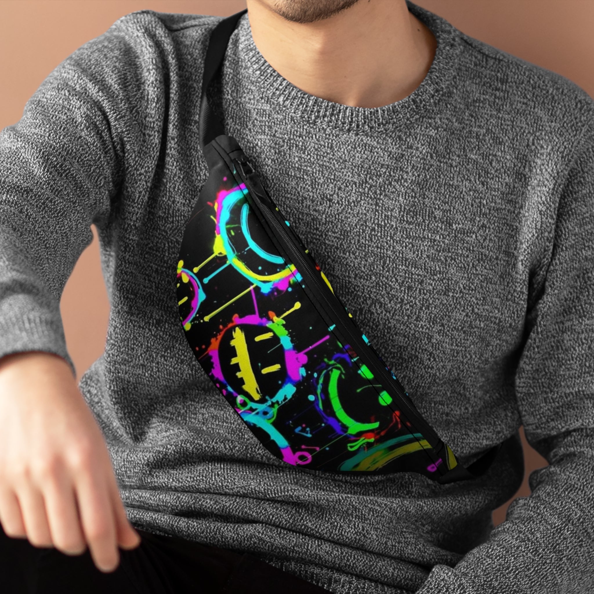 Vibrant Neon Fanny Pack, Colorful Waist Bag, Festival Accessories, Hip Bag for Outdoor Adventures, Fun Streetwear