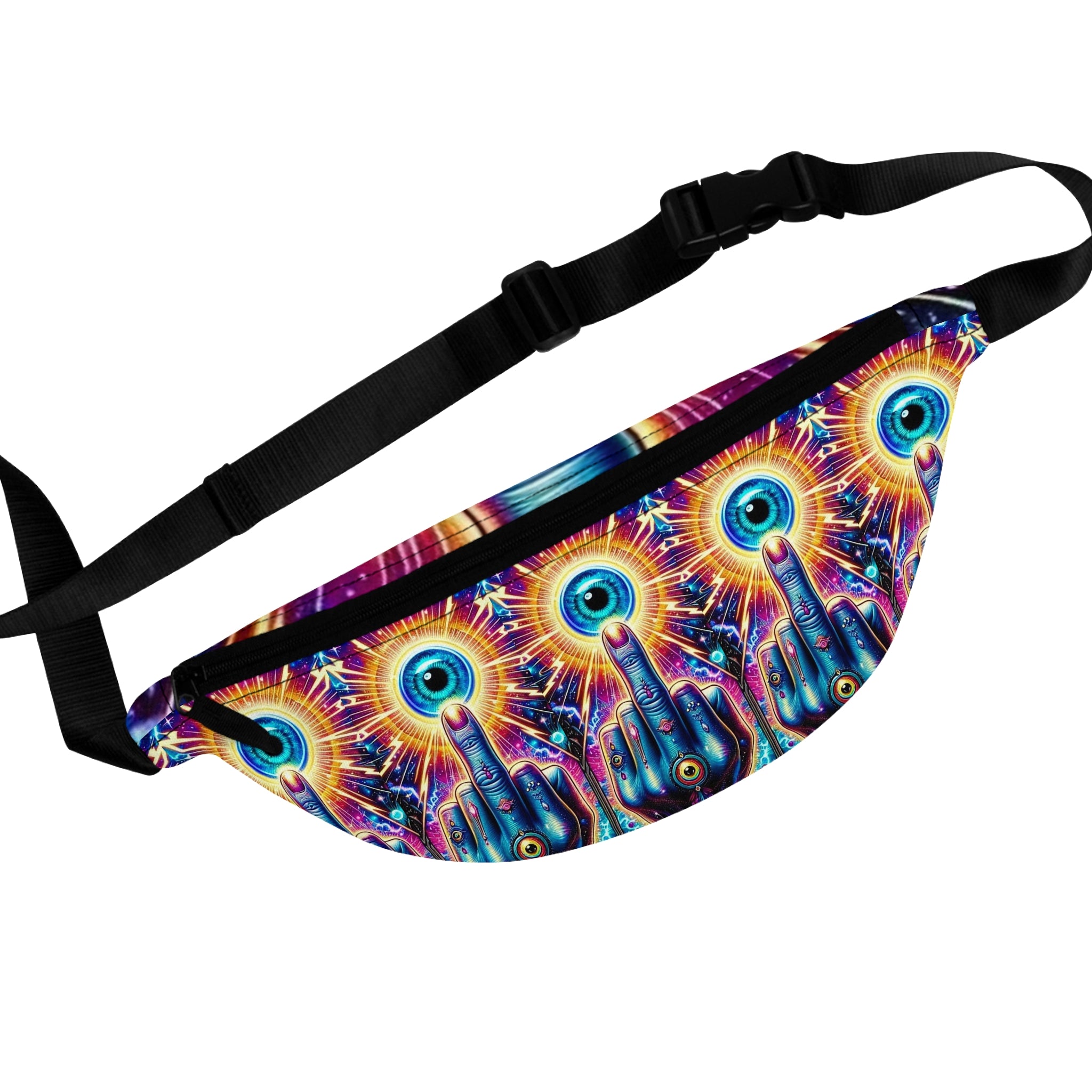 Psychedelic Fanny Pack, Boho Festival Bag, Colorful Hip Pack, Unisex Waist Bag, Vibrant Travel Accessory