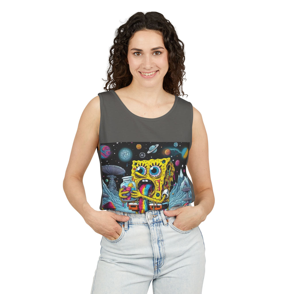 Colorful Spongebob Tank Top - Unisex Garment-Dyed Summer Wear